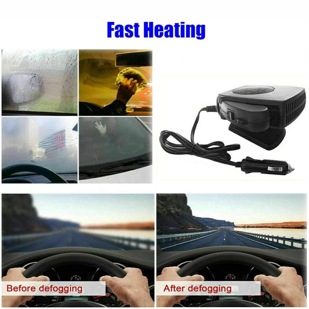 12V Car Heater Fan – 150W/300W Portable Ceramic Auto Heater for Fast Defrost & Heating