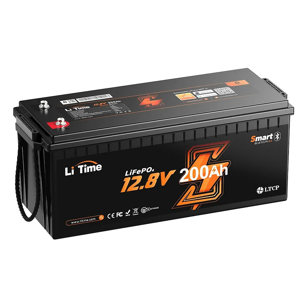 LiTime 12V 200Ah Bluetooth Lithium Battery for RVs. Marine