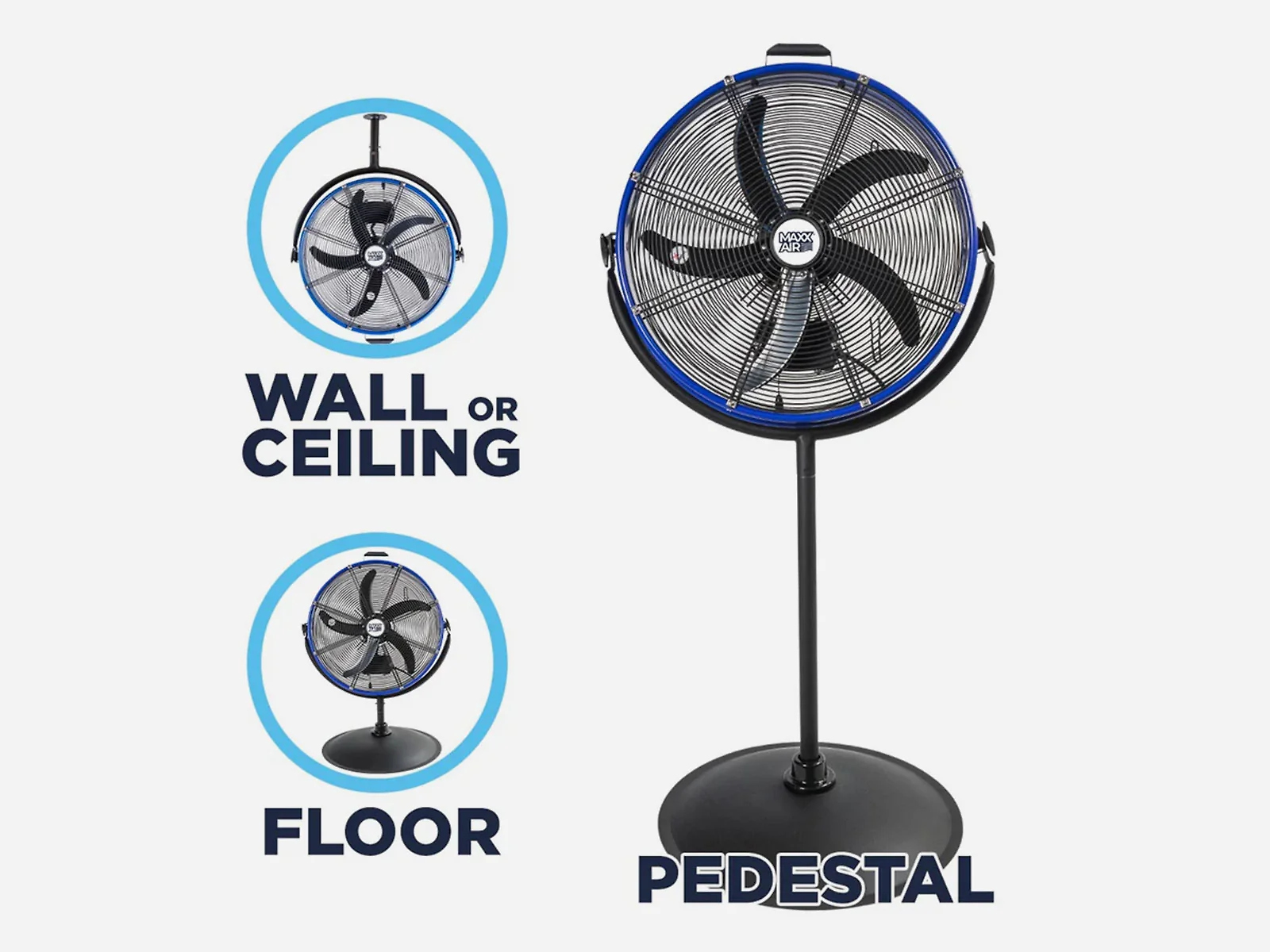 20 In. 3-Speed Tilting Outdoor Rated 3-IN-1 Pedestal Fan