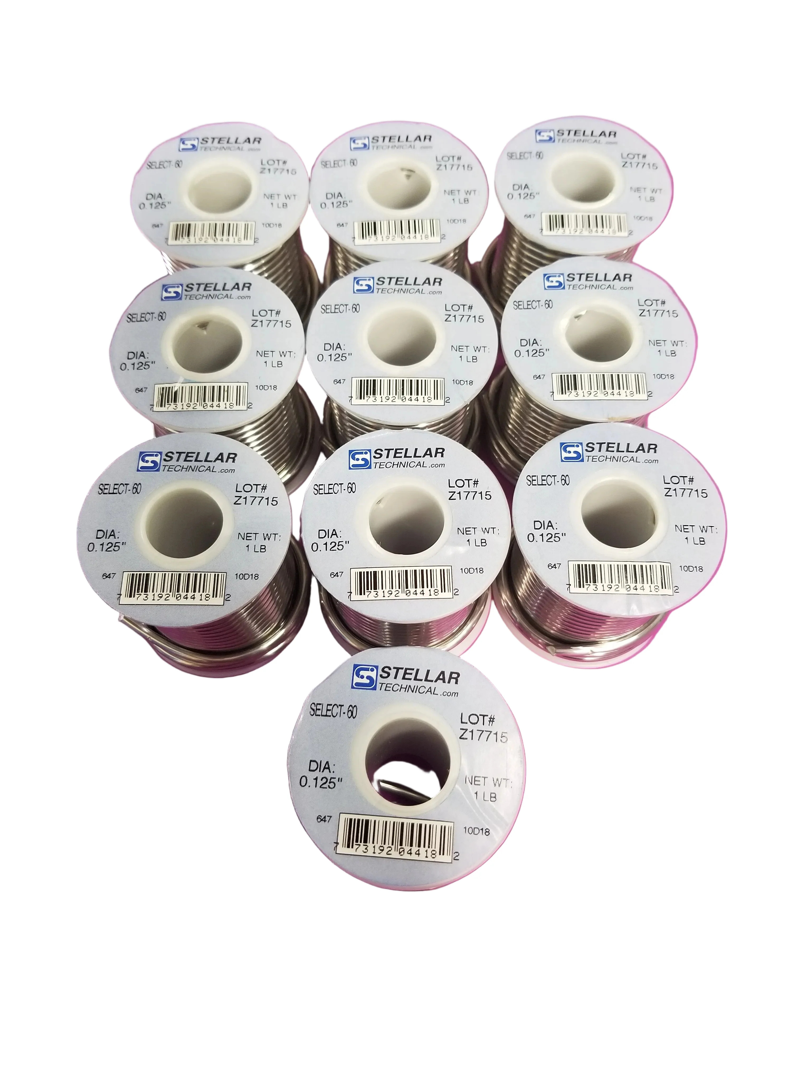 60/40 Select .125 Diameter Premium Solid Solder Wire. 10-Pack of 1-lb. Spools