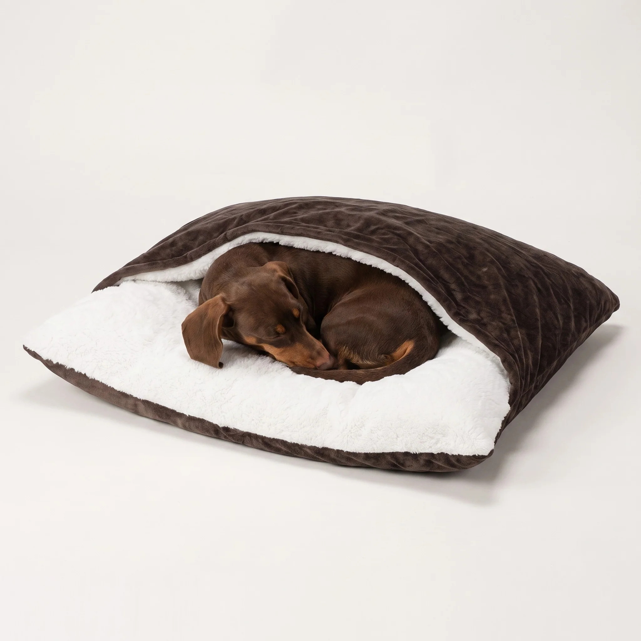 Komavic Cozy Sleepy Burrow Dog Bed With Removable Cover
