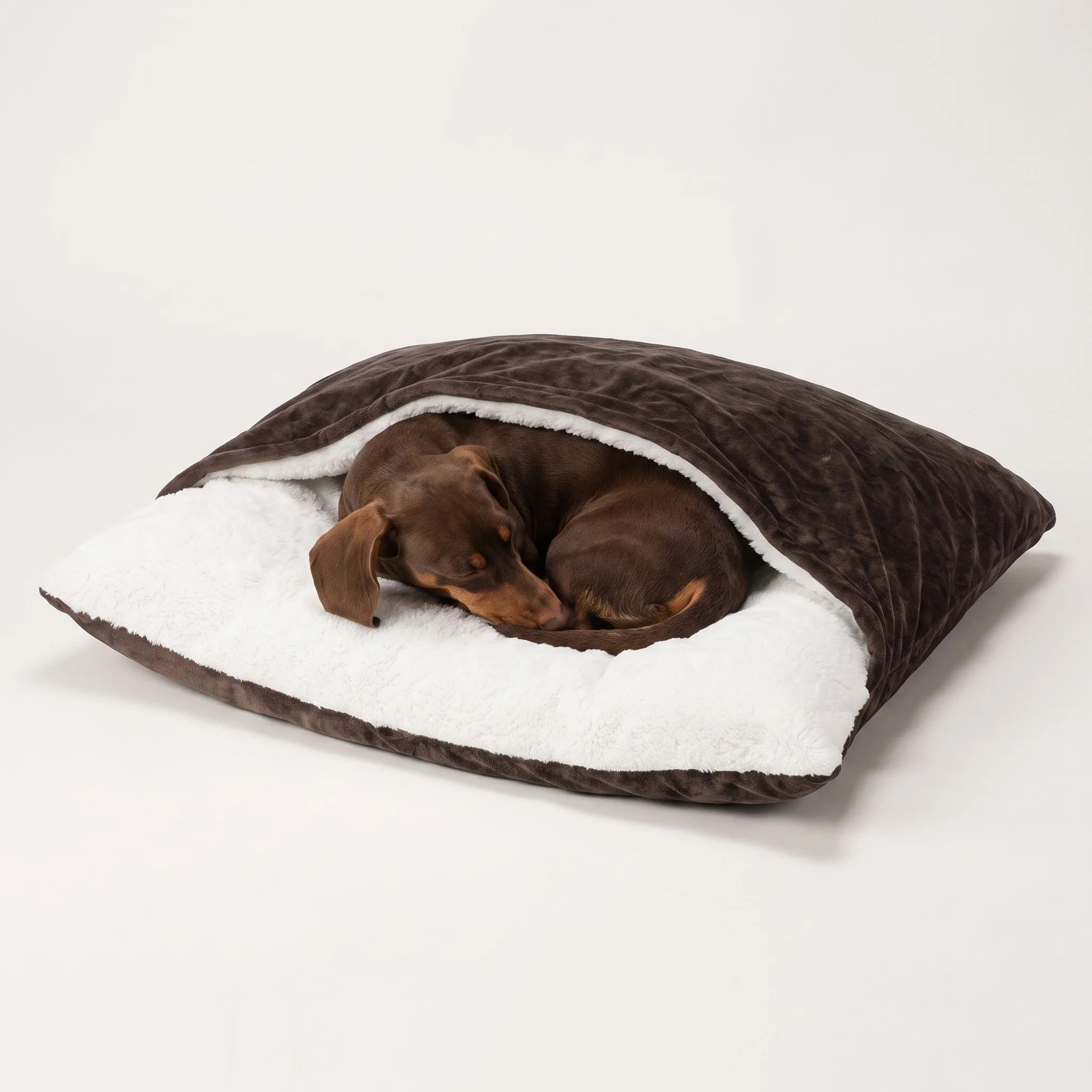 Komavic Cozy Sleepy Burrow Dog Bed With Removable Cover