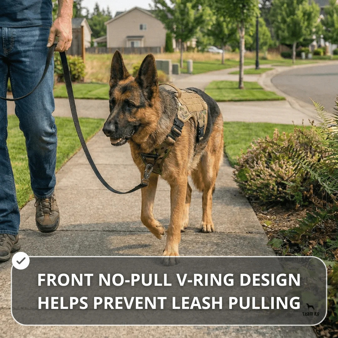 10-In-1 Tactical K9 Harness System – Full Harness Bundle (Includes: Tactical No-Pull Dog Harness + Bungee Leash + Collar + MOLLE Pouches + First Aid Kit + 12 Hook & Loop Patches + Dog Goggles + Safety Belt + Travel Water Bowl + Dog Waste Bags & Pouch)