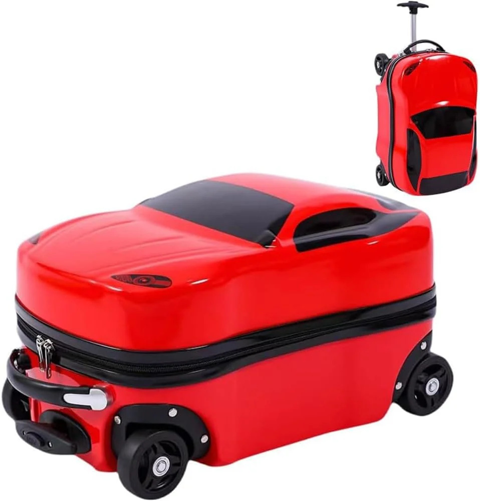 Adventure Buddy | Kids Suitcase with Fun Car Design & Adjustable Handle | Durable ABS Luggage for Easy Travel