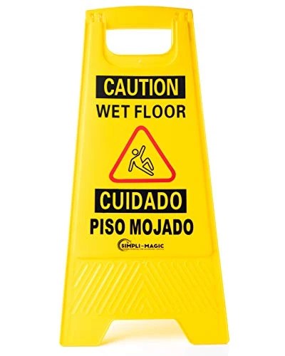 Simpli-Magic Wet Floor Caution Signs. Basic. Yellow. 6 Pack