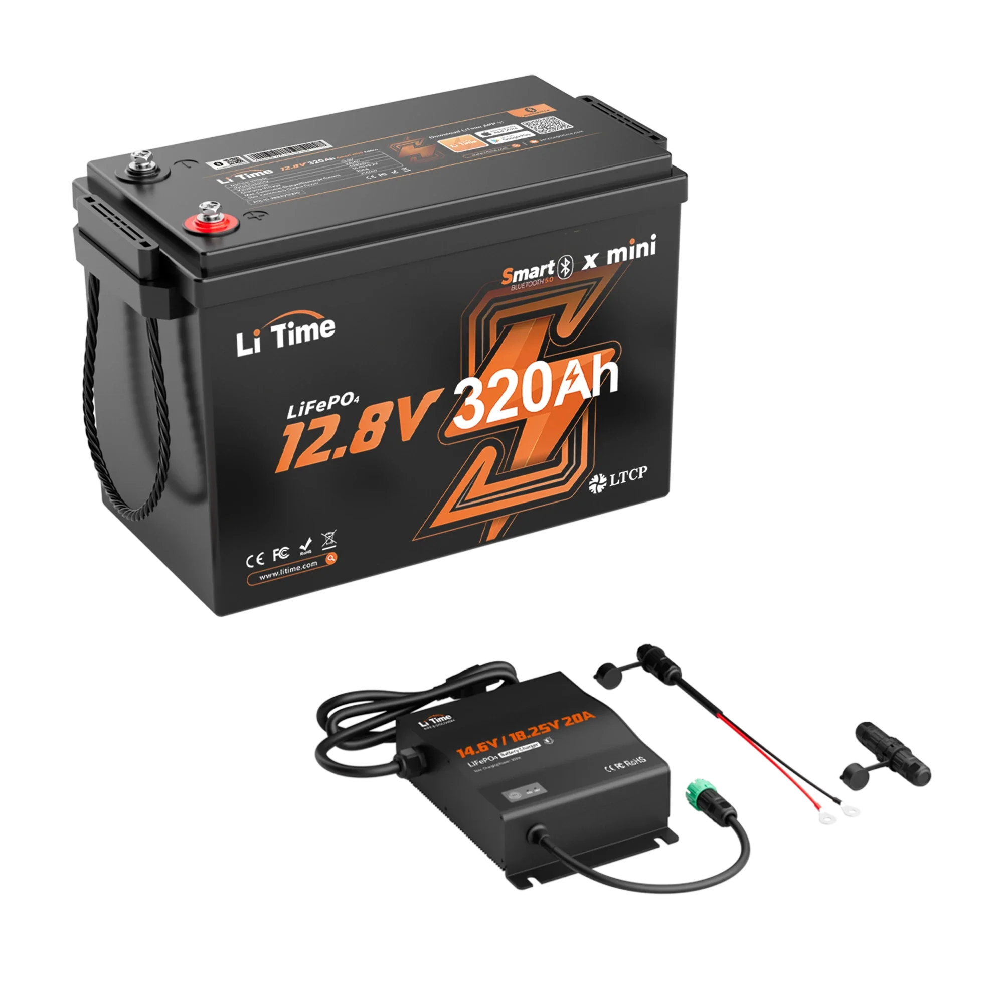 LiTime 12V Marine Power Solution for 0-2400W Electric Outboards and Trolling Motor