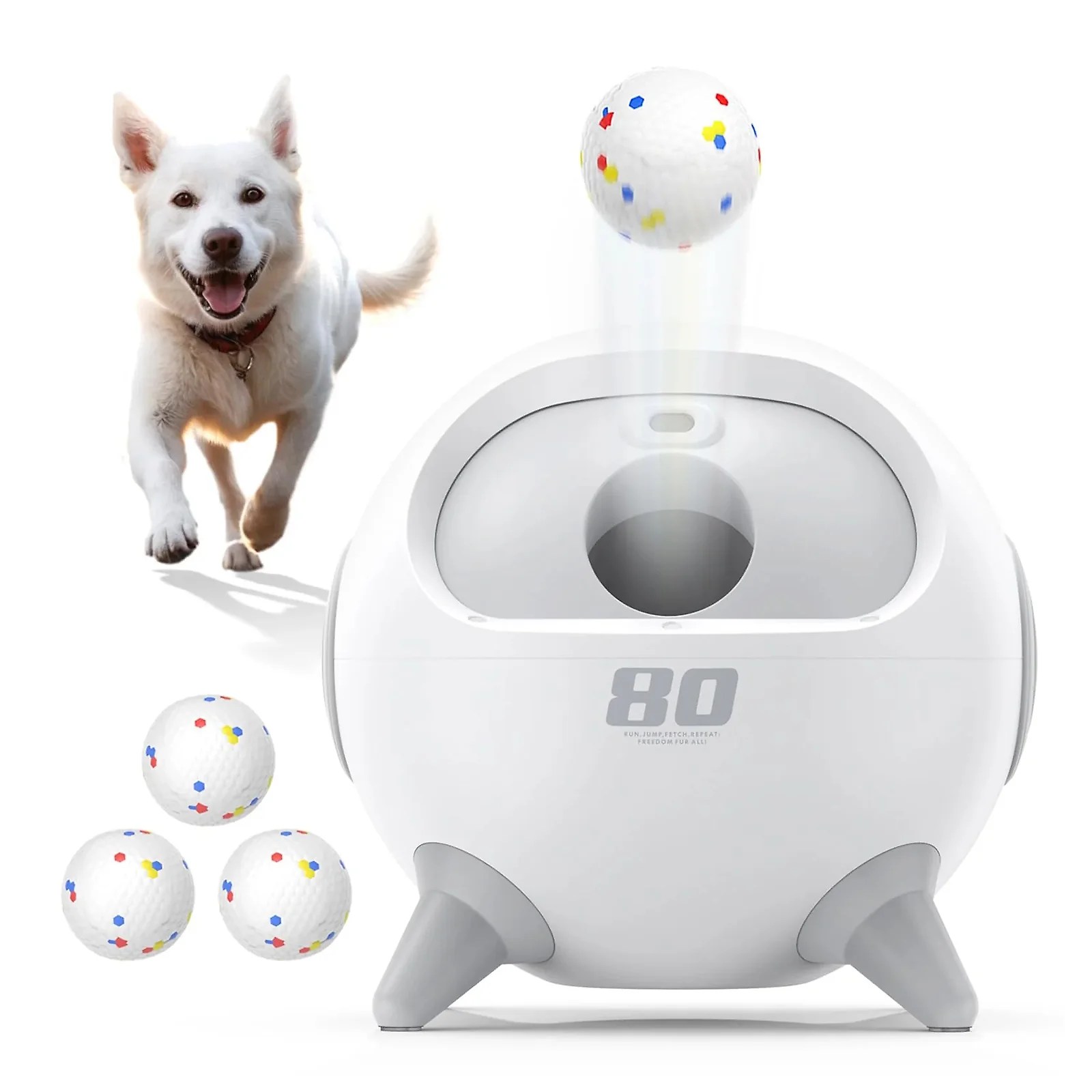 UAHPET Automatic Ball Launcher for Dogs with Obstacle Detection 4 Balls