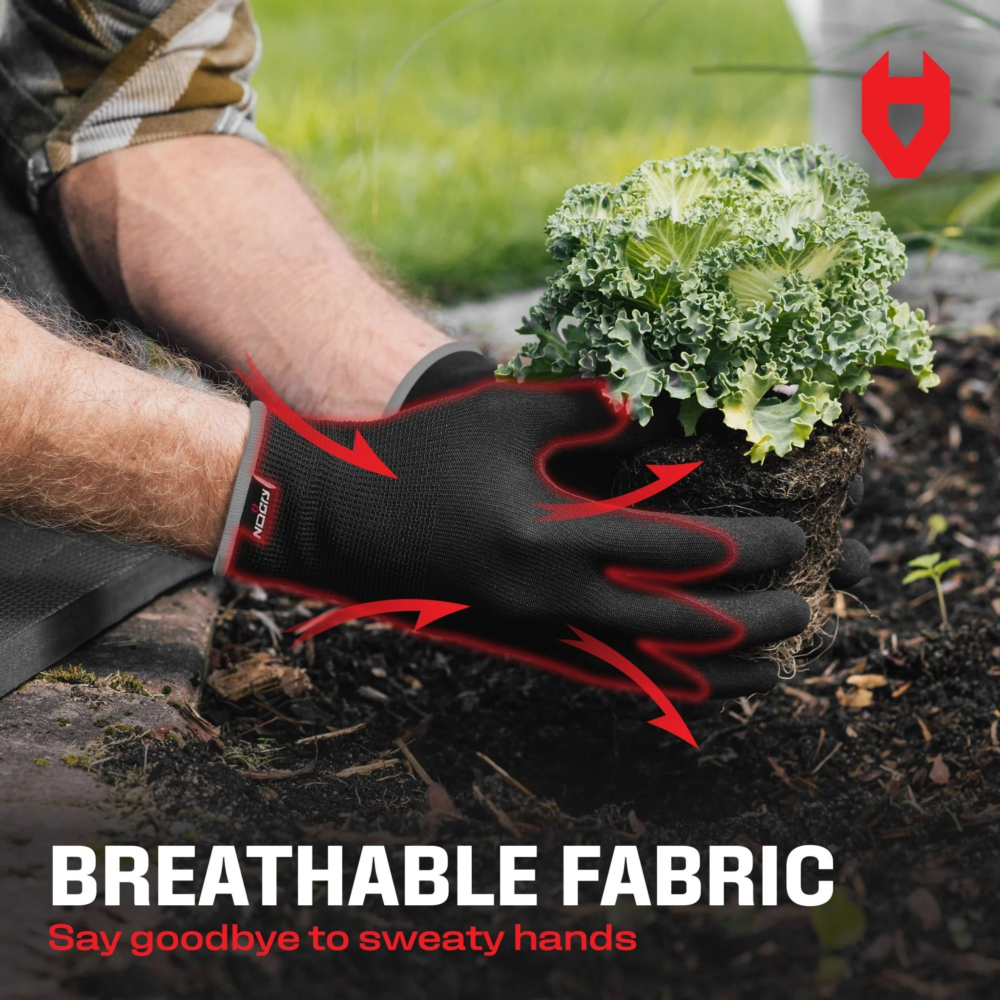 GripFit+ Comfortable Gardening Gloves for Men – 180 PACK