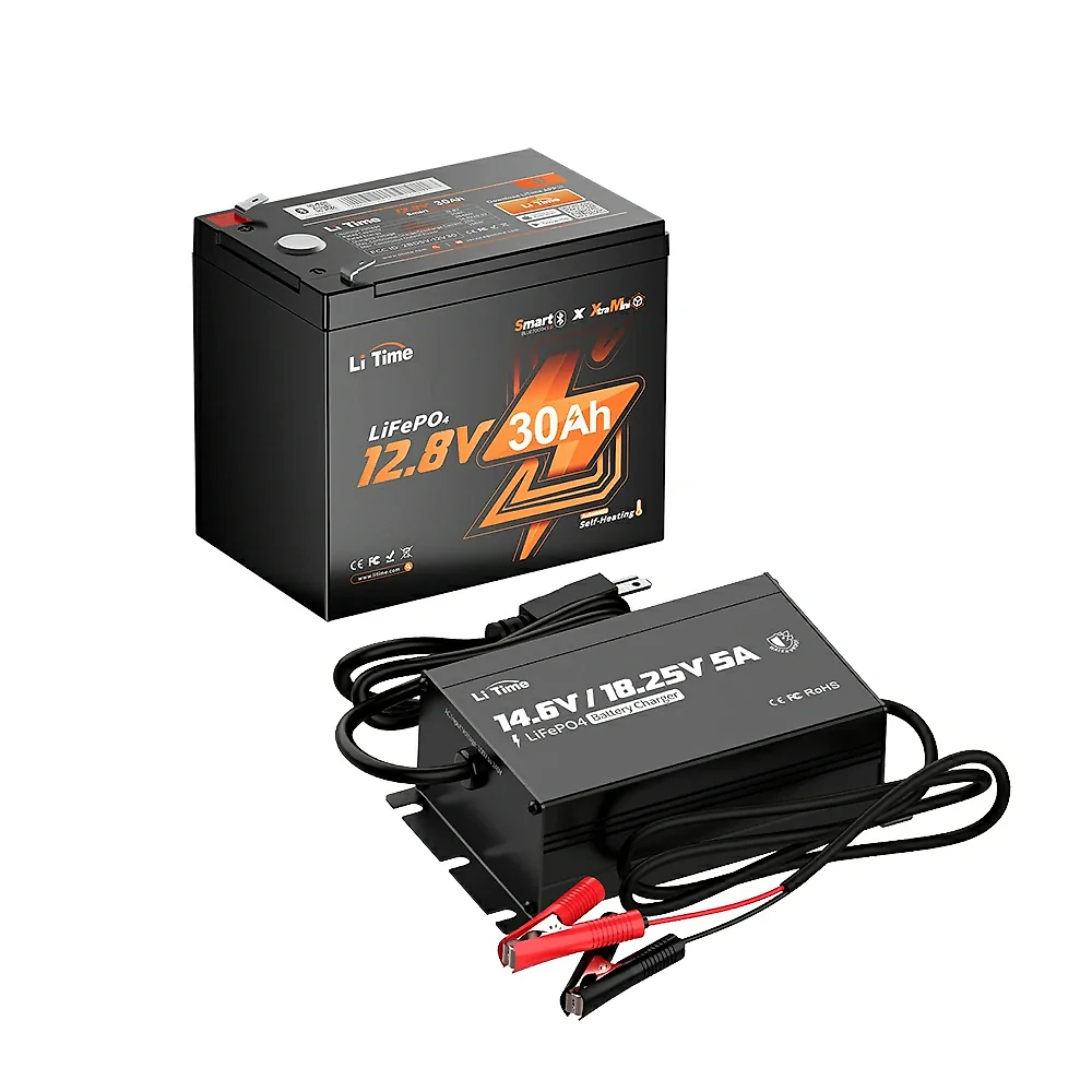 LiTime 12V 30Ah Ice Fishing & Portable Lithium Battery with Bluetooth & Self-Heating