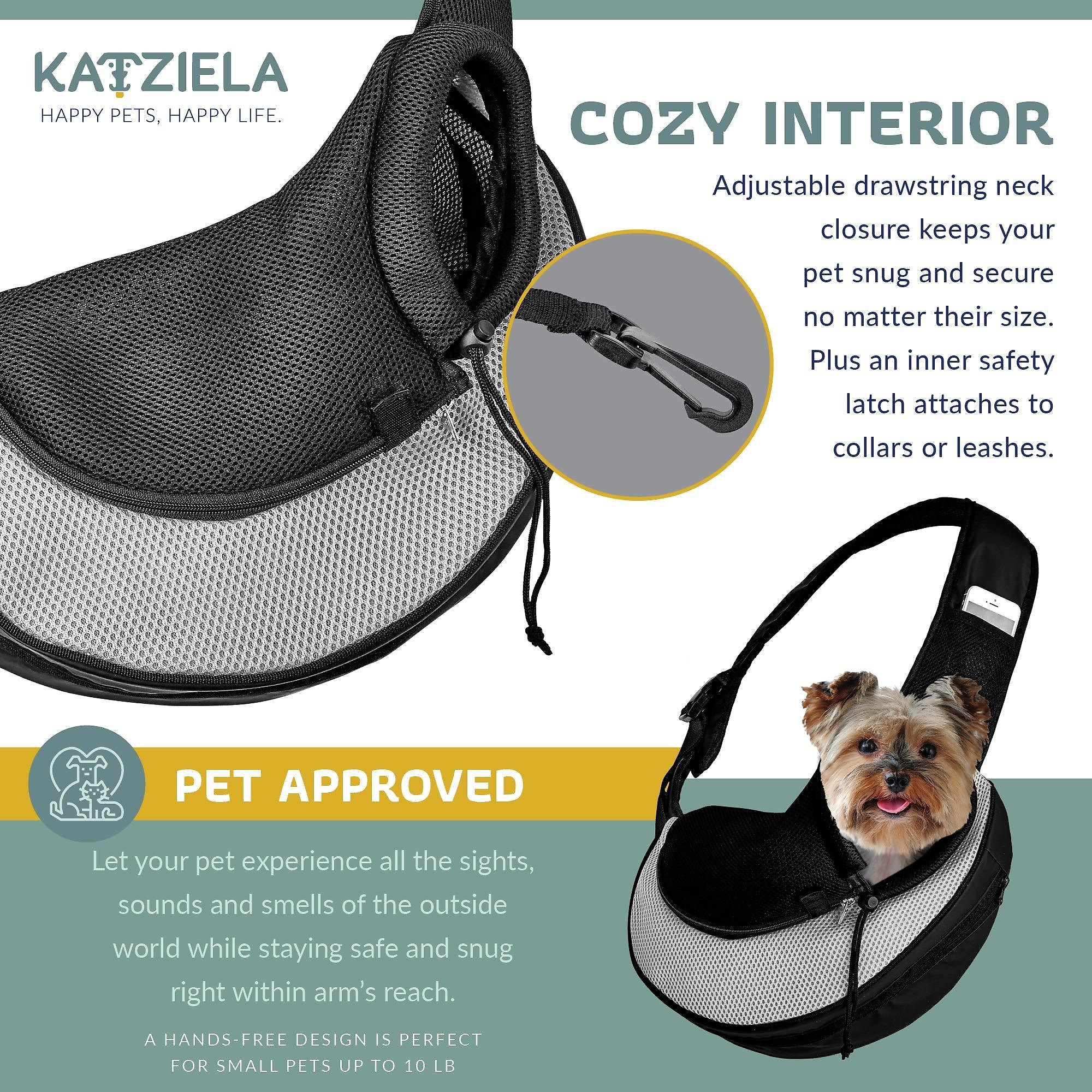 Expandable Sling Bag – Front Shoulder Pet Carrier for Small Dog. Cat and Puppy