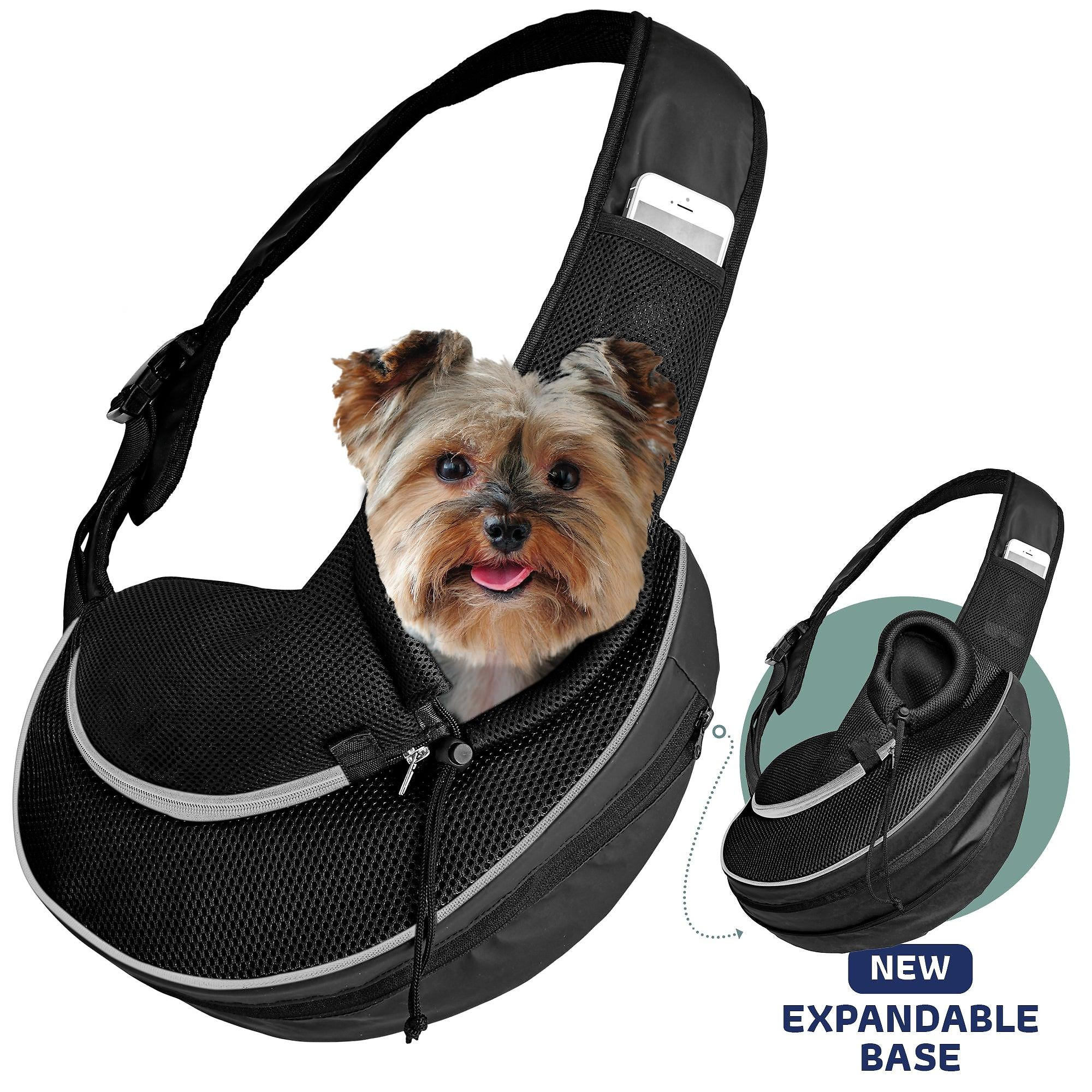 Expandable Sling Bag – Front Shoulder Pet Carrier for Small Dog. Cat and Puppy