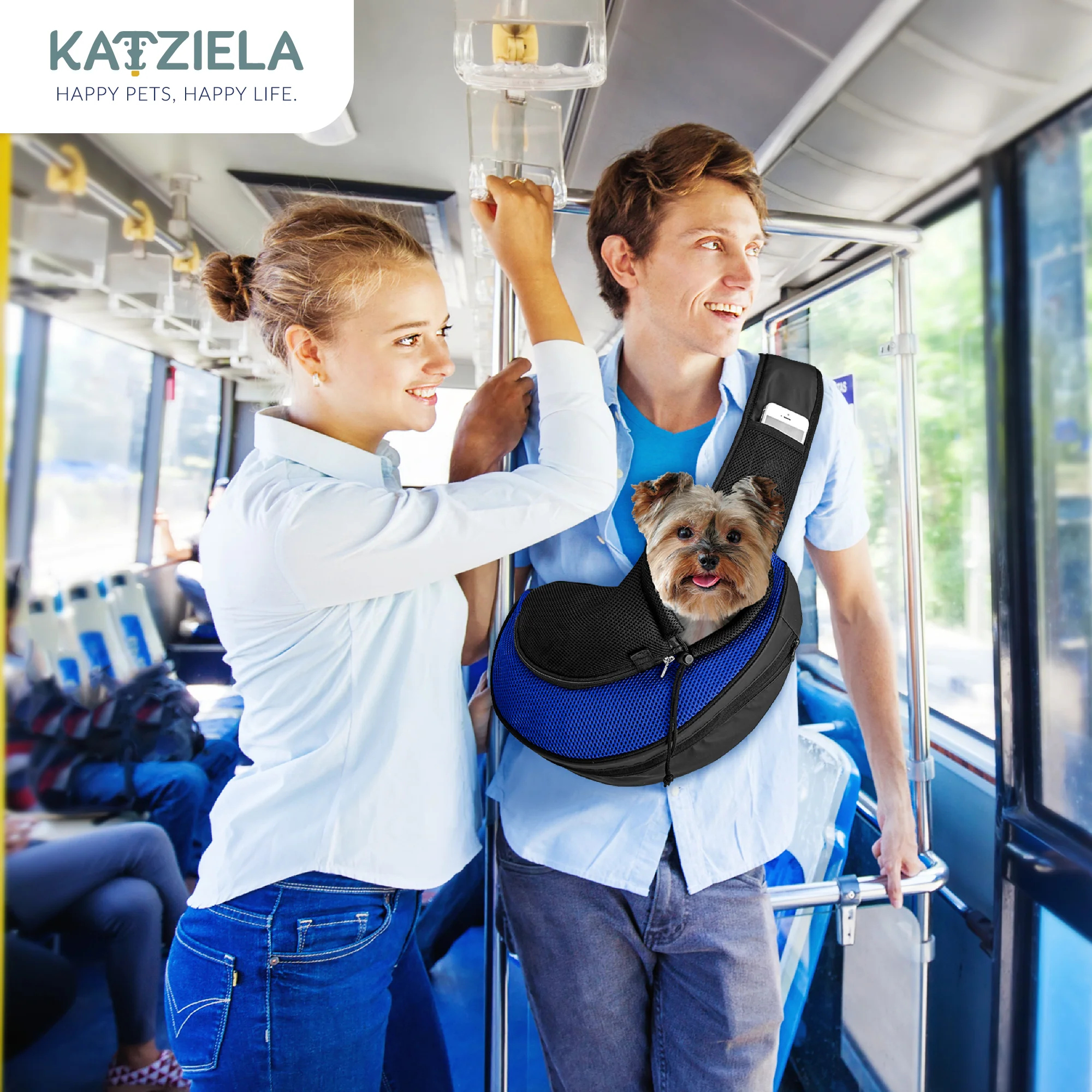 Expandable Sling Bag – Front Shoulder Pet Carrier for Small Dog. Cat and Puppy