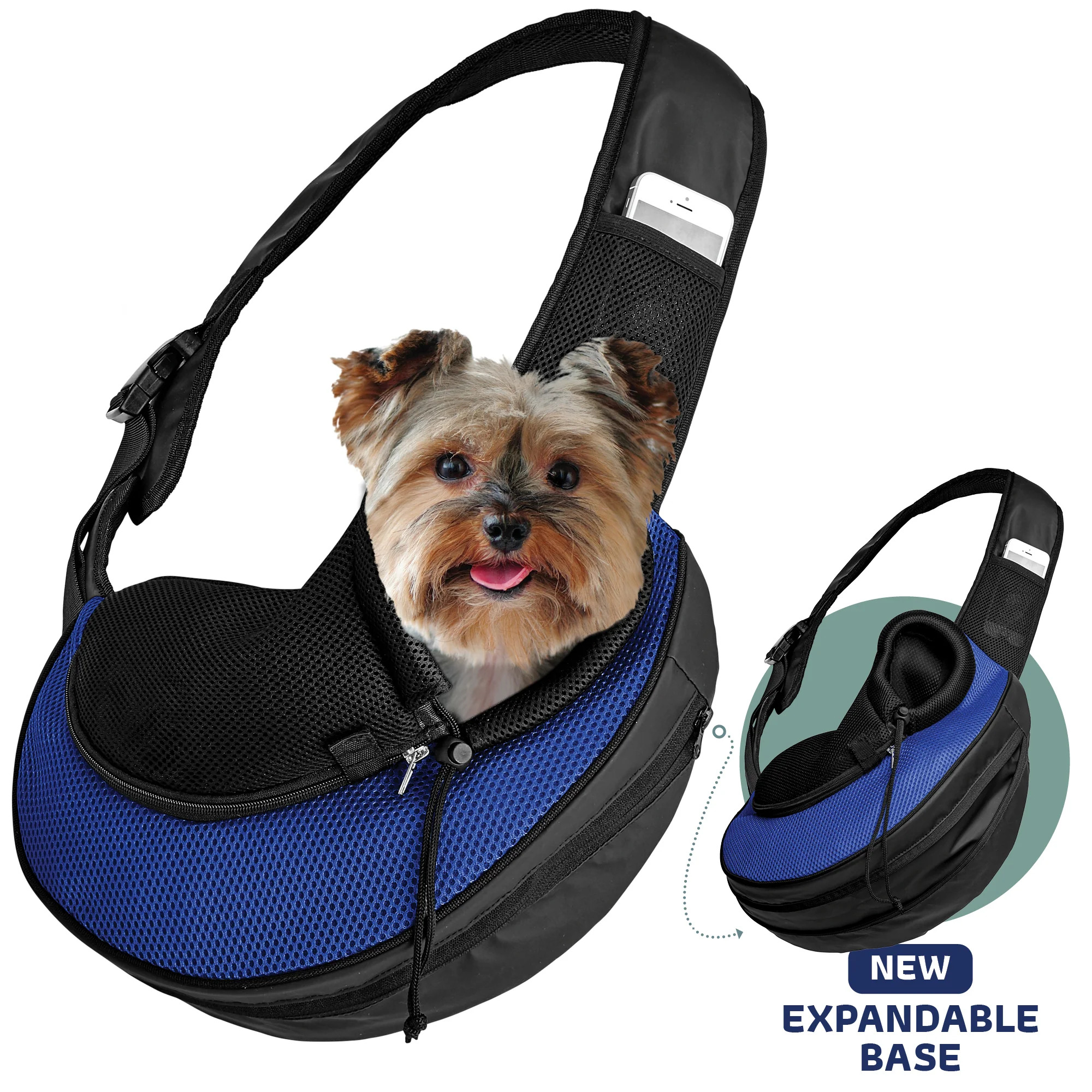 Expandable Sling Bag – Front Shoulder Pet Carrier for Small Dog. Cat and Puppy