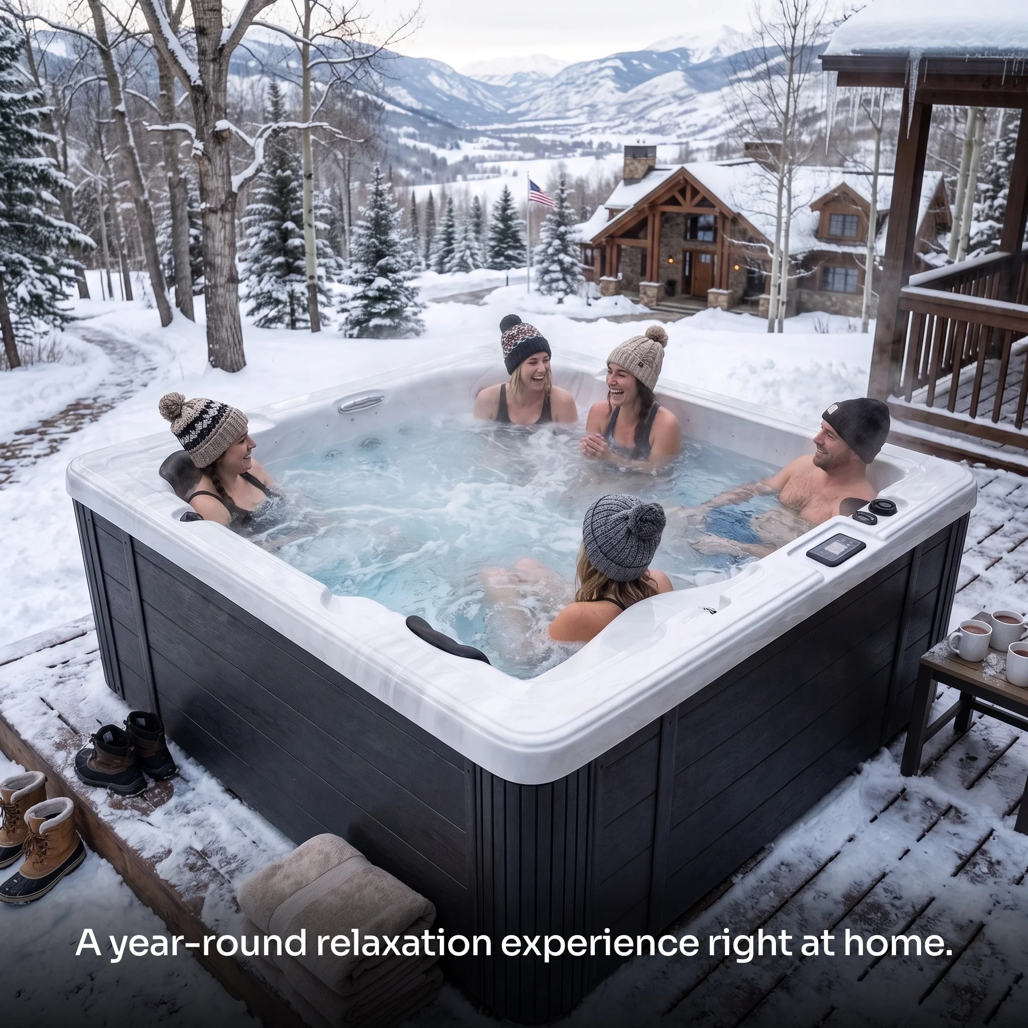 EZLIFE 5-6 Person Acrylic Hot Tub