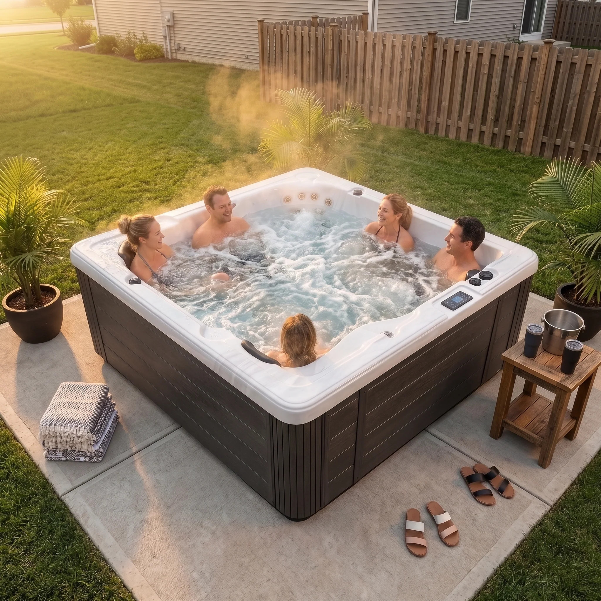 EZLIFE 5-6 Person Acrylic Hot Tub