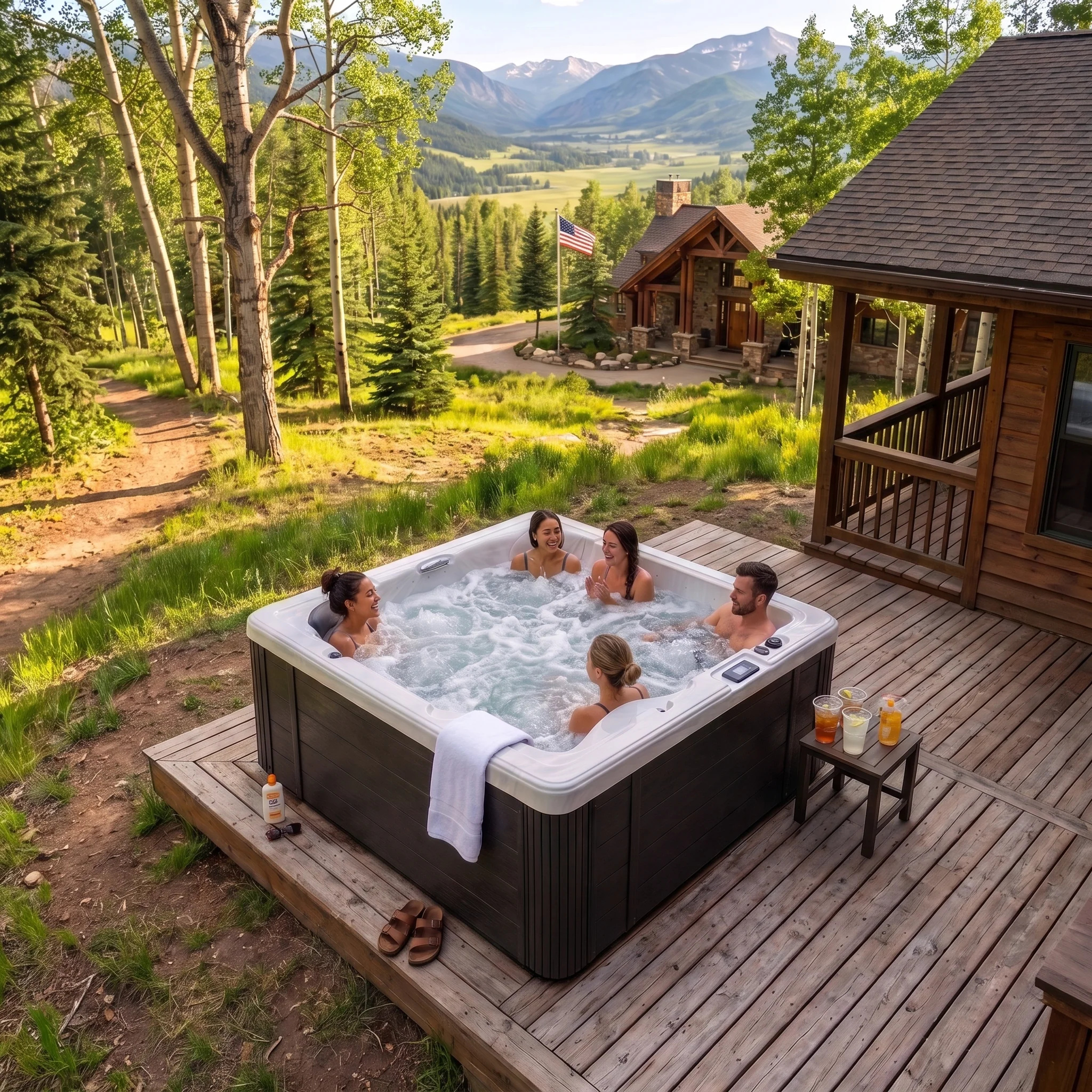 EZLIFE 5-6 Person Acrylic Hot Tub