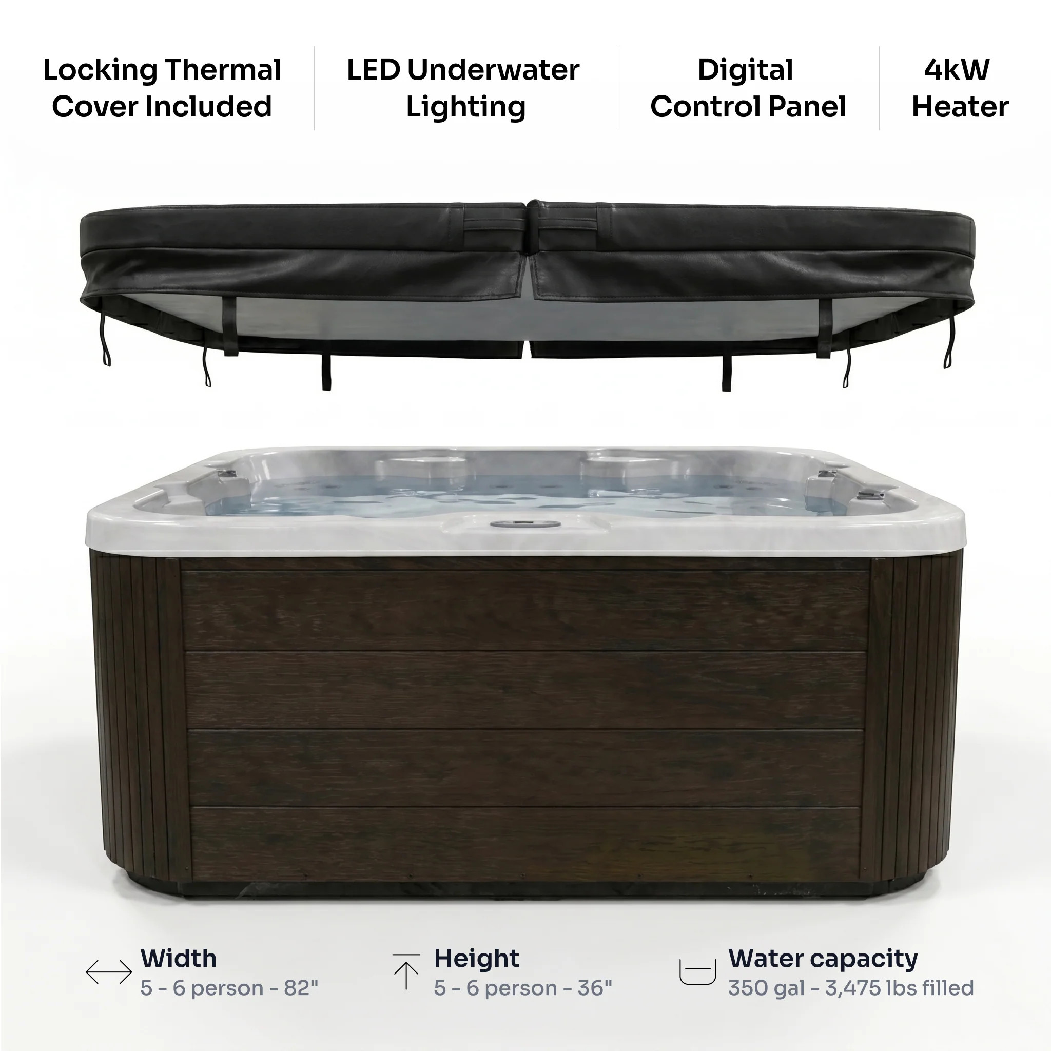 EZLIFE 5-6 Person Acrylic Hot Tub