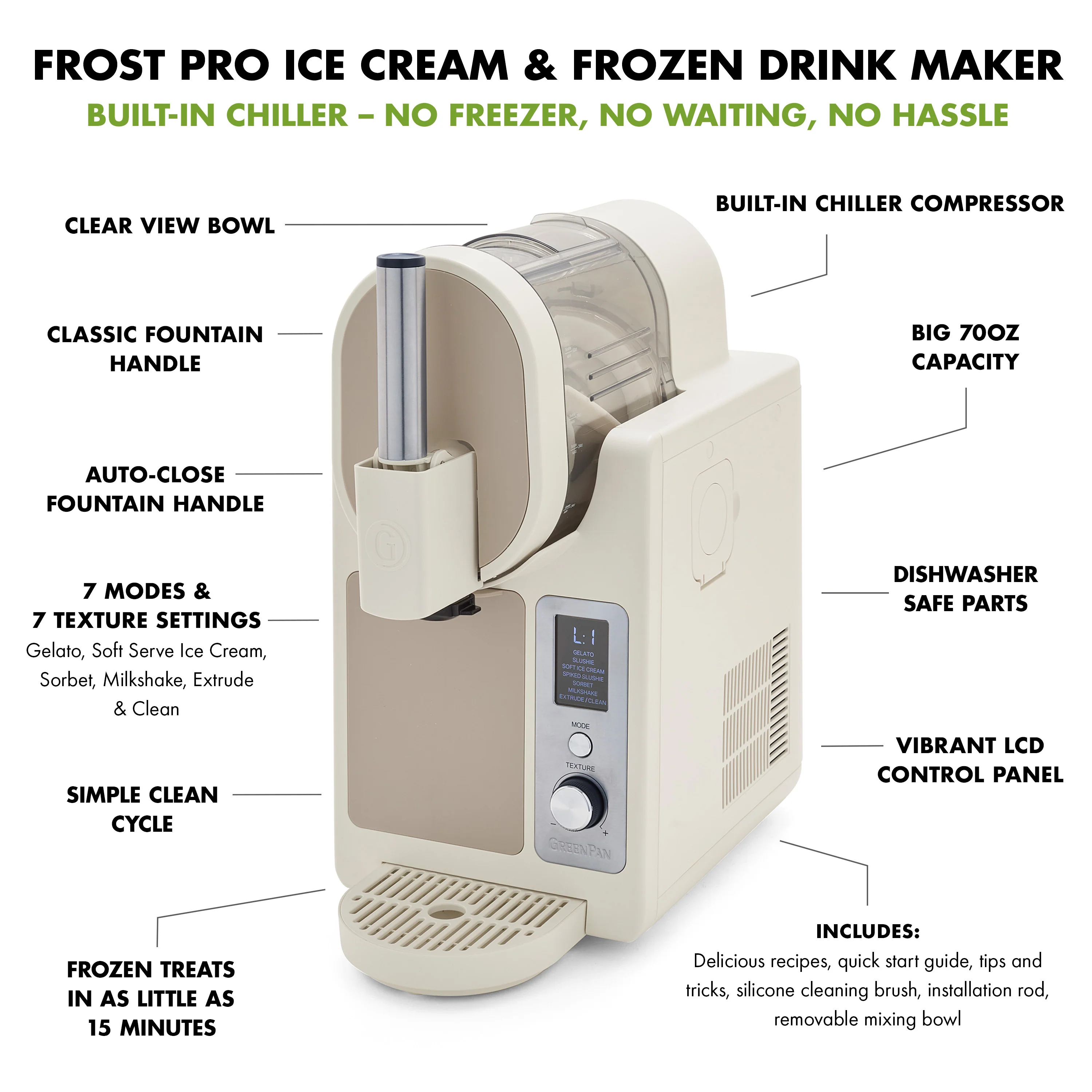 Frost Pro 16-in-1 Ice Cream. Gelato & Frozen Drink Maker | Cream