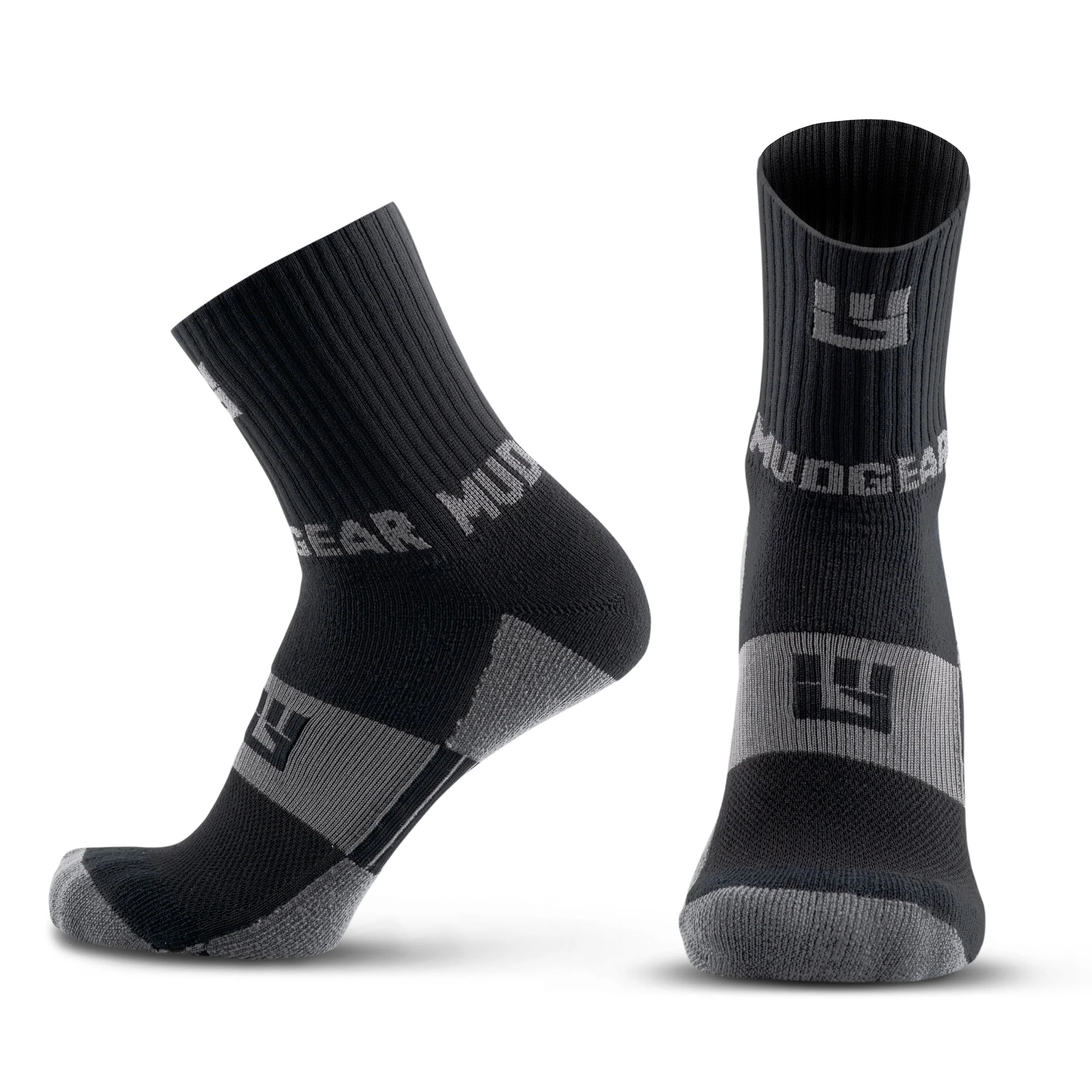 5 Crew Height Trail Running Sock (Black/Gray)