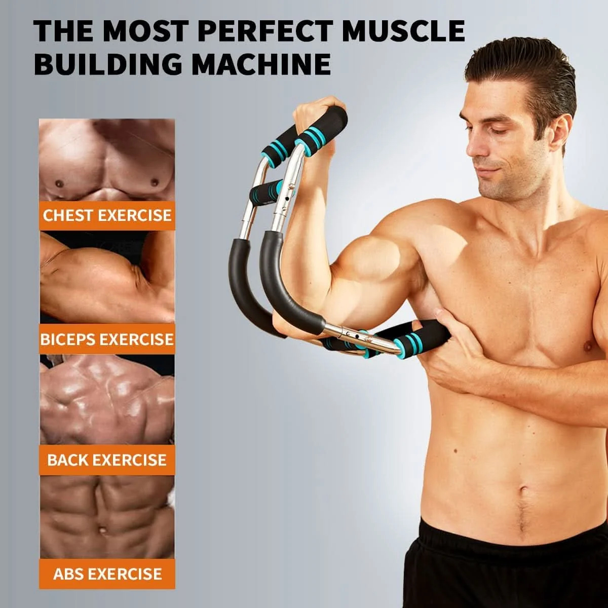 Adjustable Home Workout Bar for Arms & Chest with Custom Resistance | Portable Fitness Solution for Targeted Muscle Training