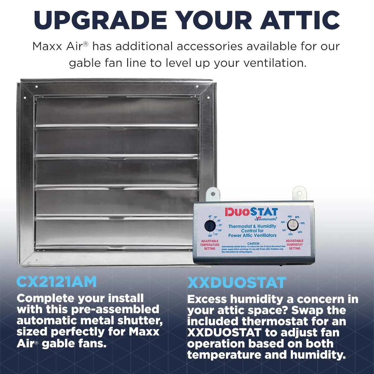 1.300 CFM Gable Mount Power Attic Ventilator