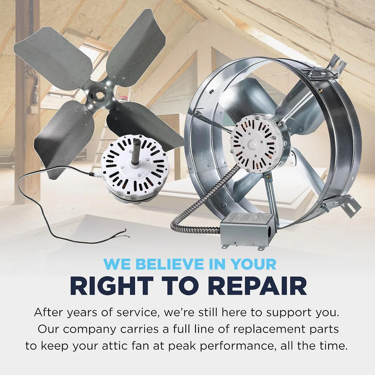 1.300 CFM Gable Mount Power Attic Ventilator