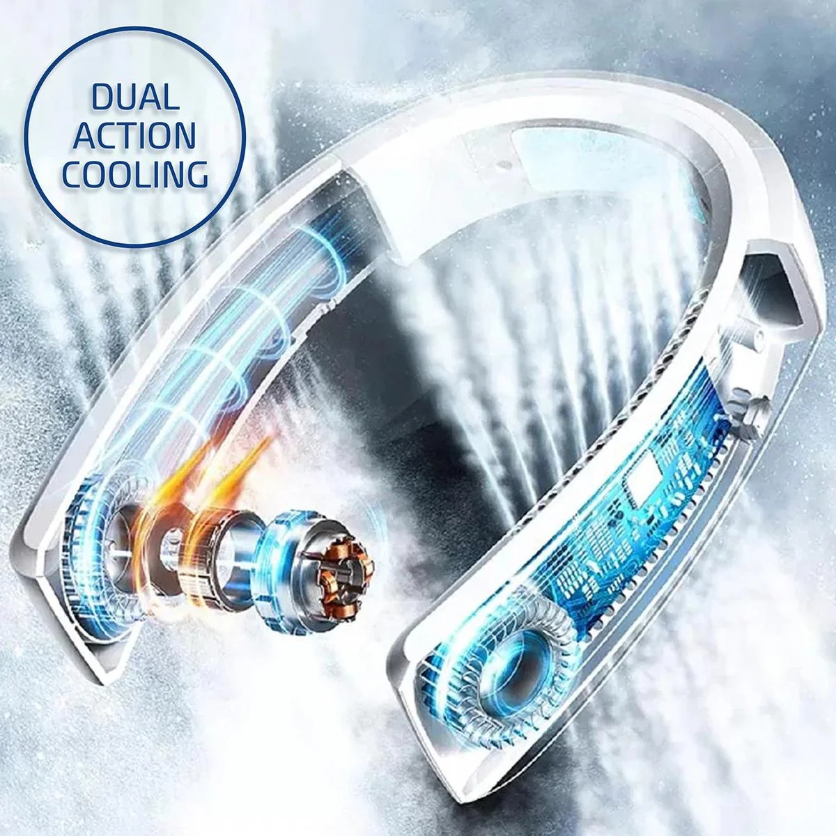 AeroChill Neck Fan Rechargeable Wearable Bladeless