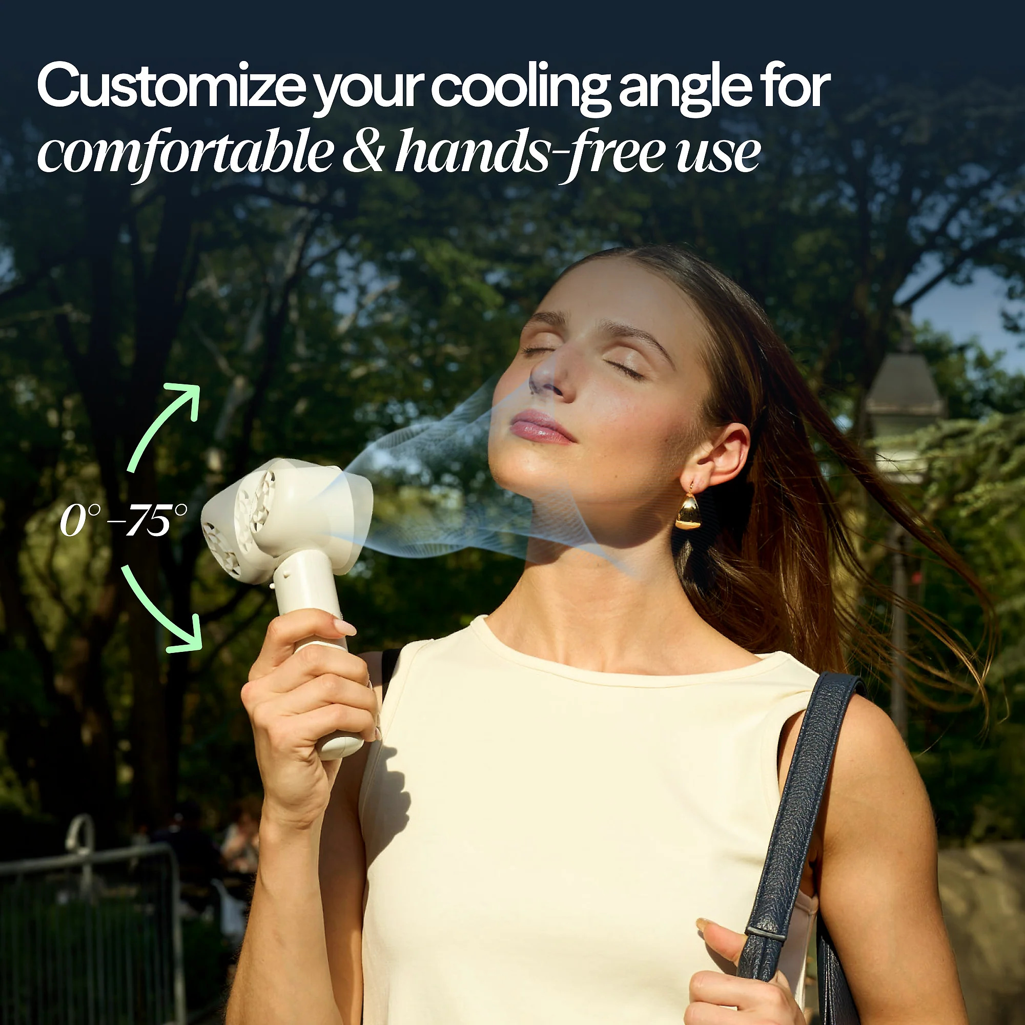 AlwaysCool Portable Handheld Fan – Cloud Linen