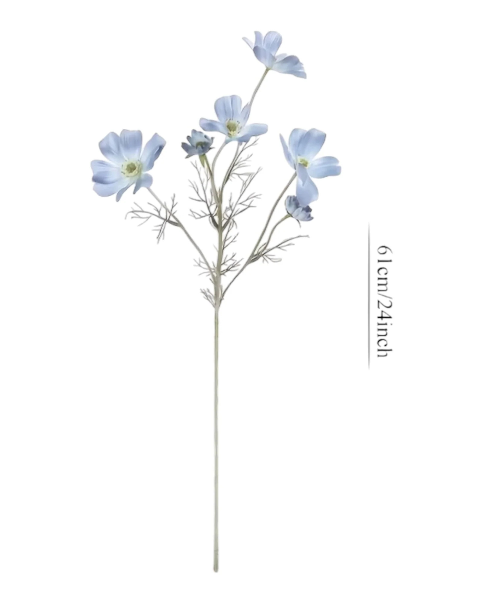 Artificial Ocean Blue Cosmos Flower Stem Faux Floral Decor