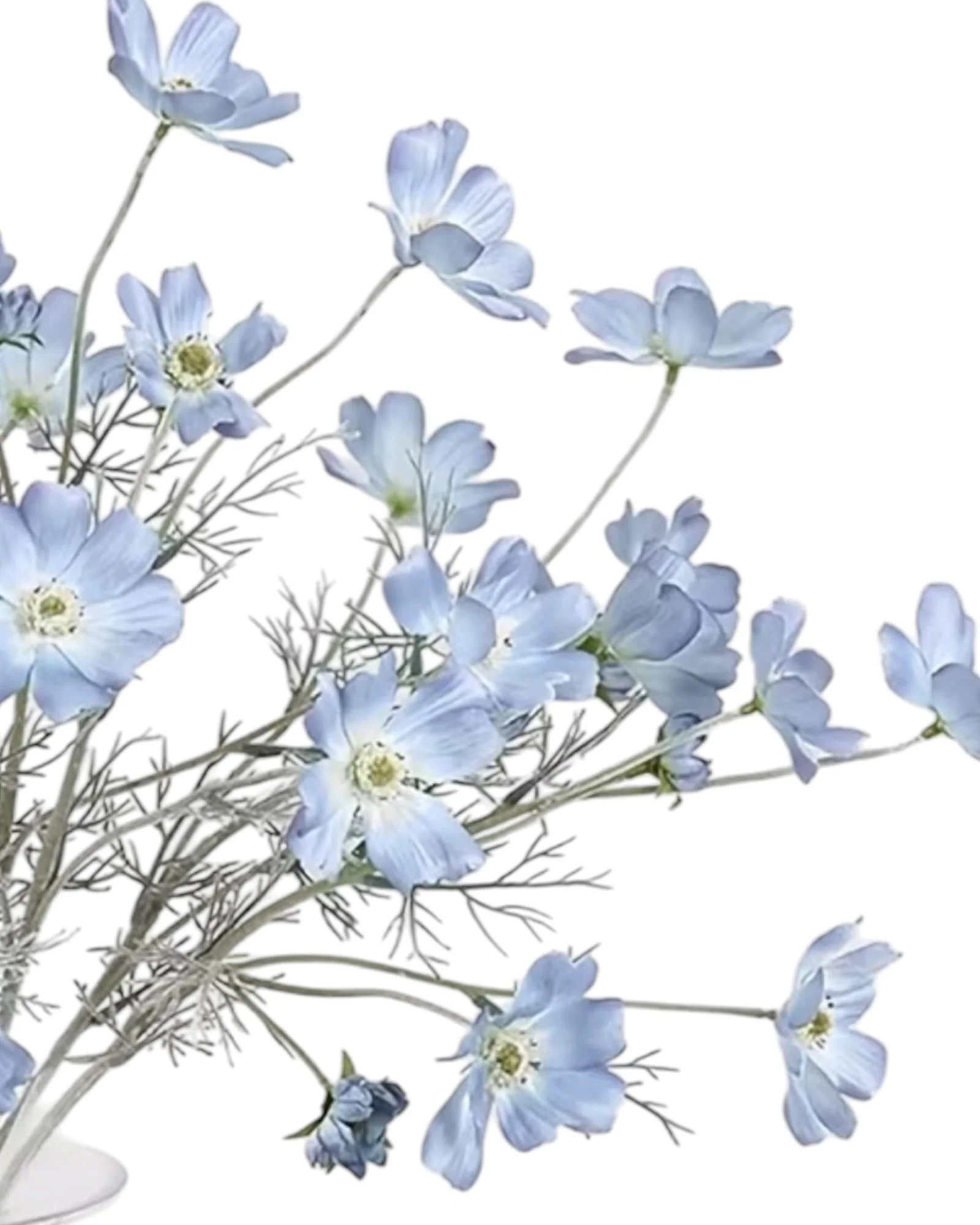 Artificial Ocean Blue Cosmos Flower Stem Faux Floral Decor