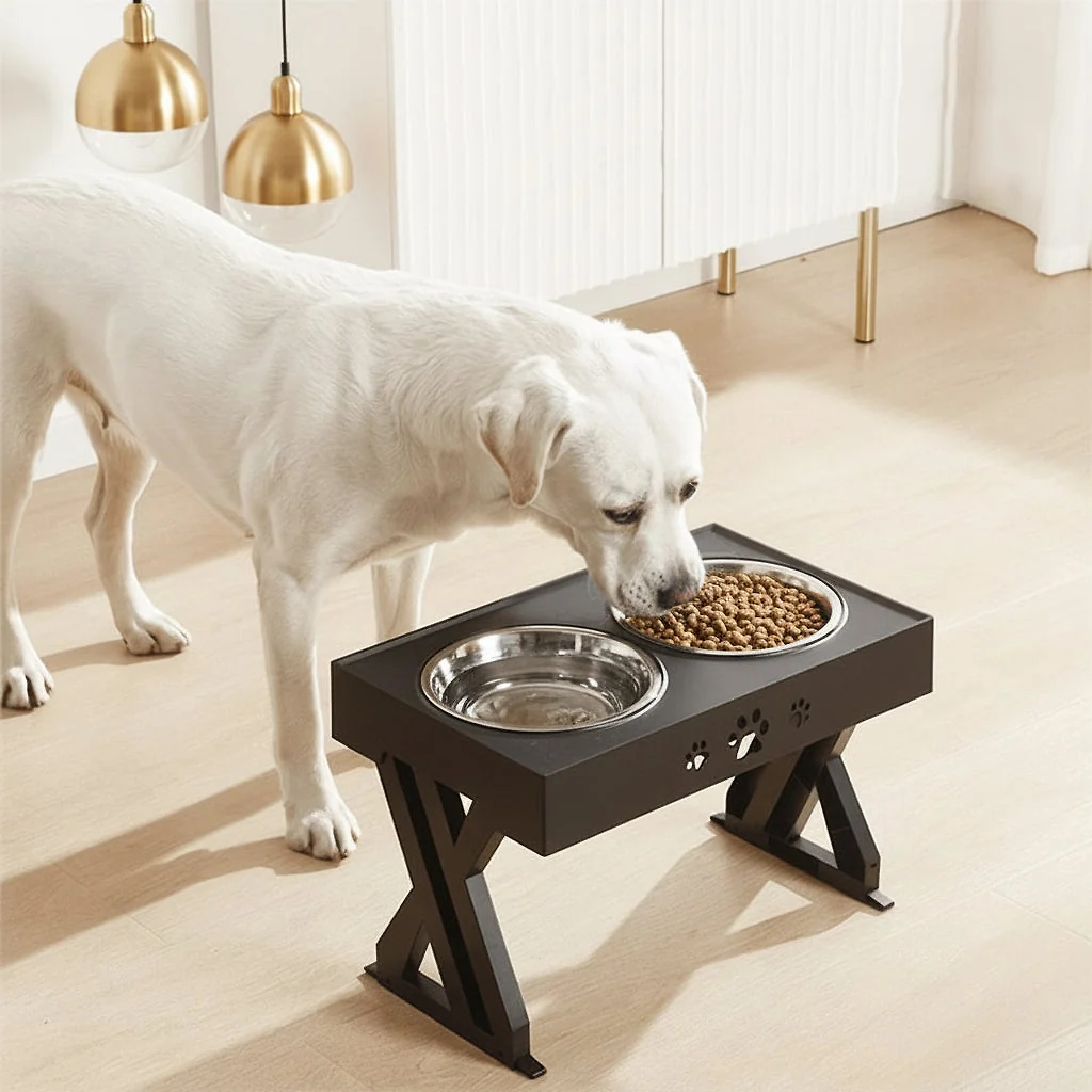 Adjustable Elevated Dog Feeding Station with Spill-Reducing Design | Perfect for Large Dogs and Puppies