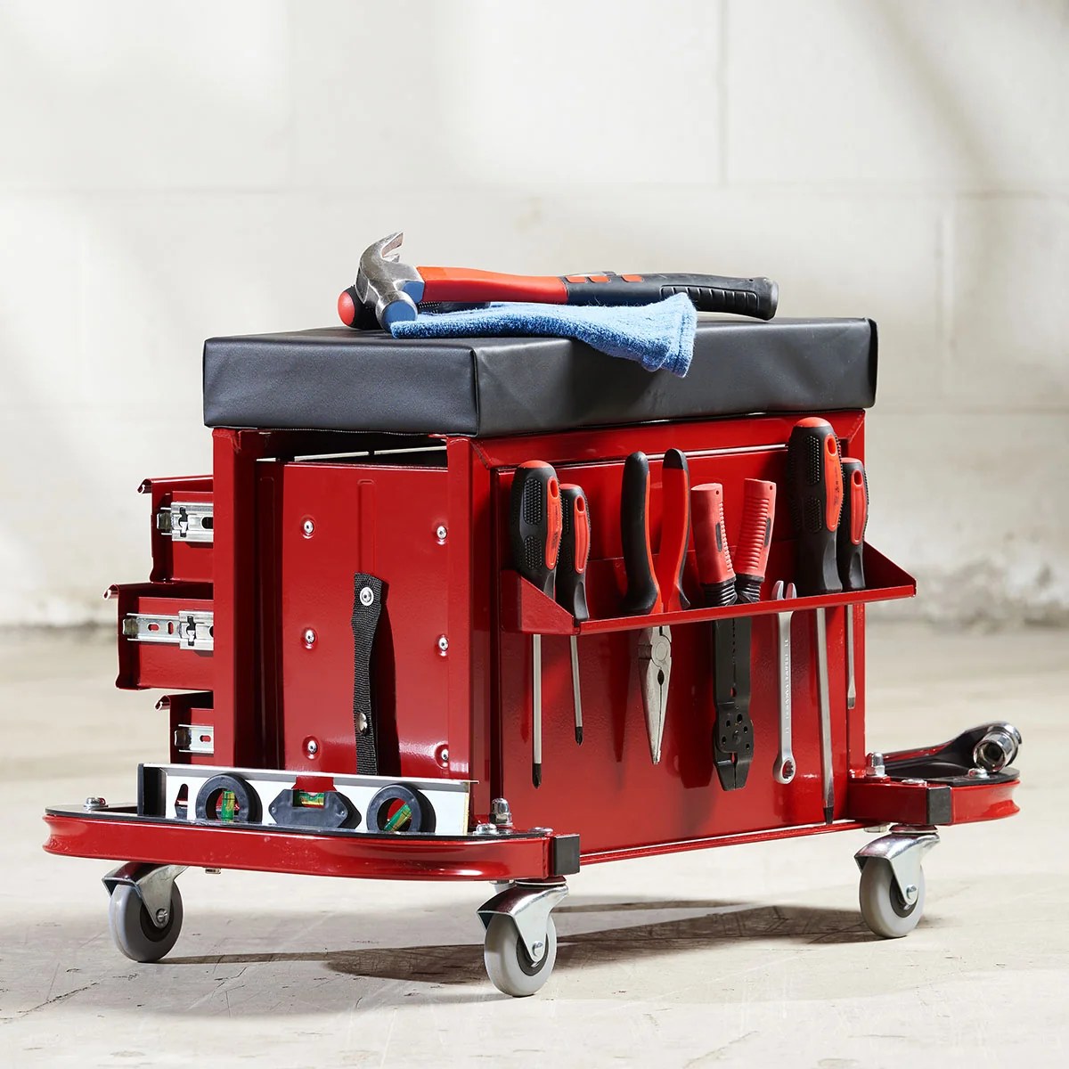 Rolling Toolbox Stool by Sharper Image