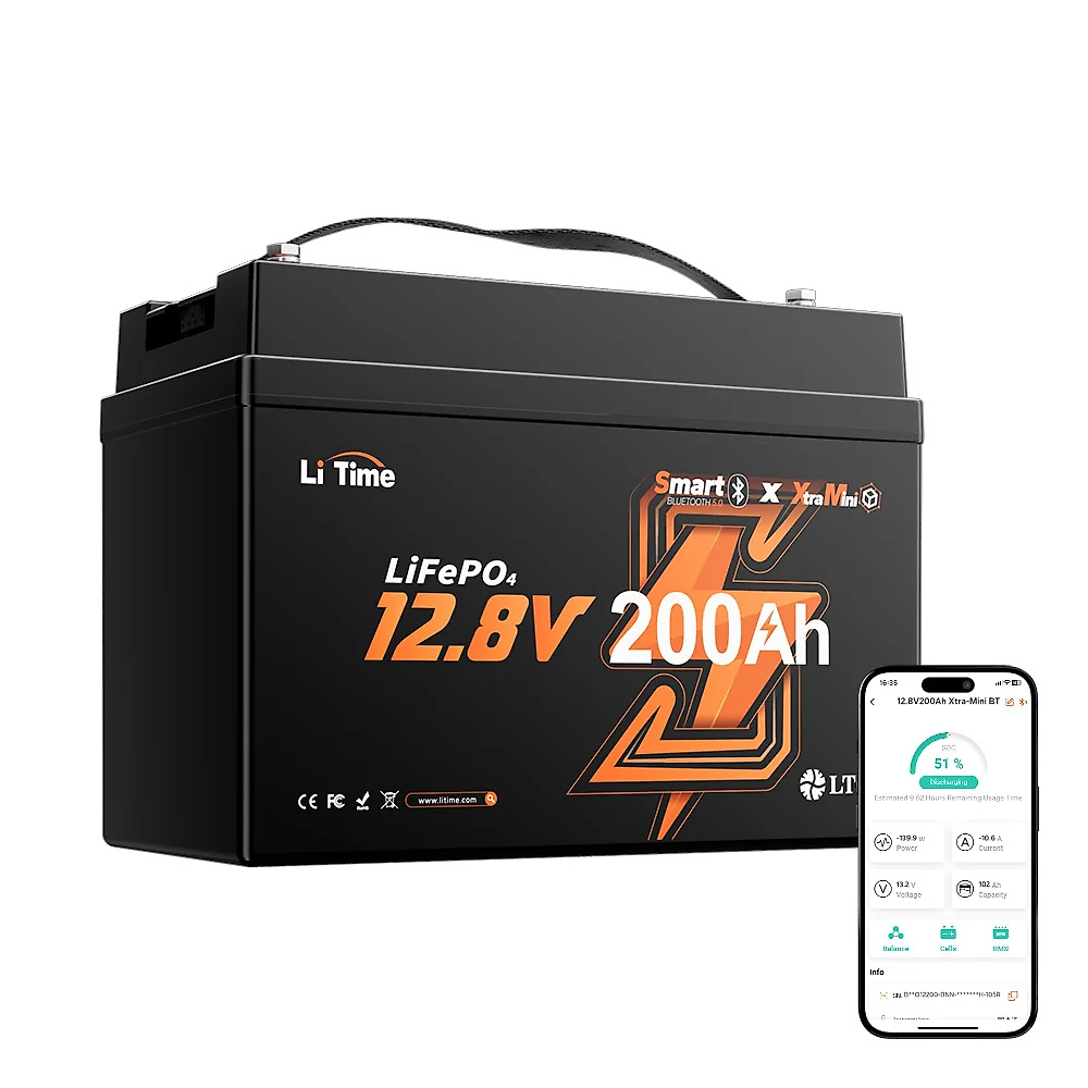 LiTime 12V 200Ah Xtra Mini Group 31 Bluetooth Lithium Battery for Truck