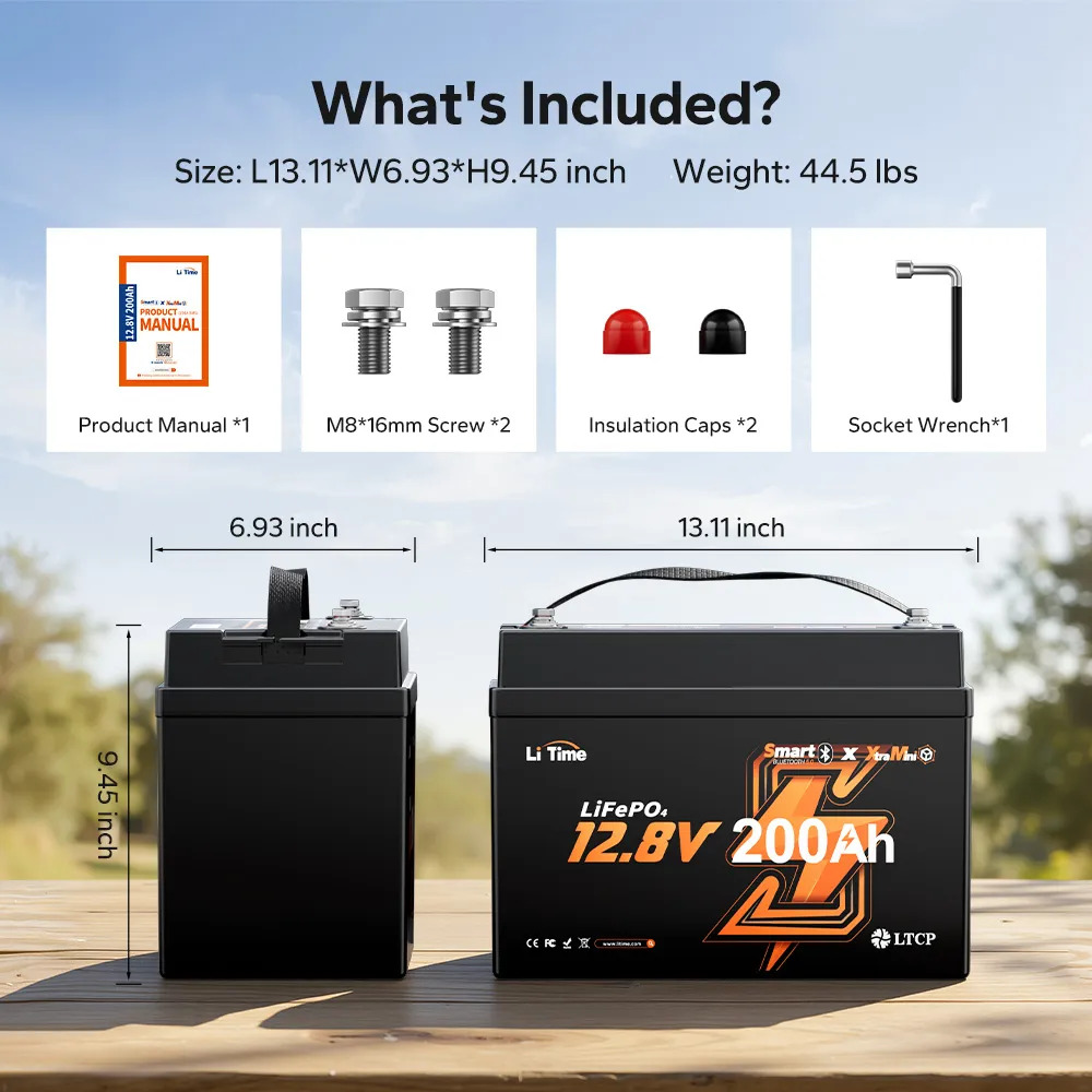 LiTime 12V 200Ah Xtra Mini Group 31 Bluetooth Lithium Battery for Truck