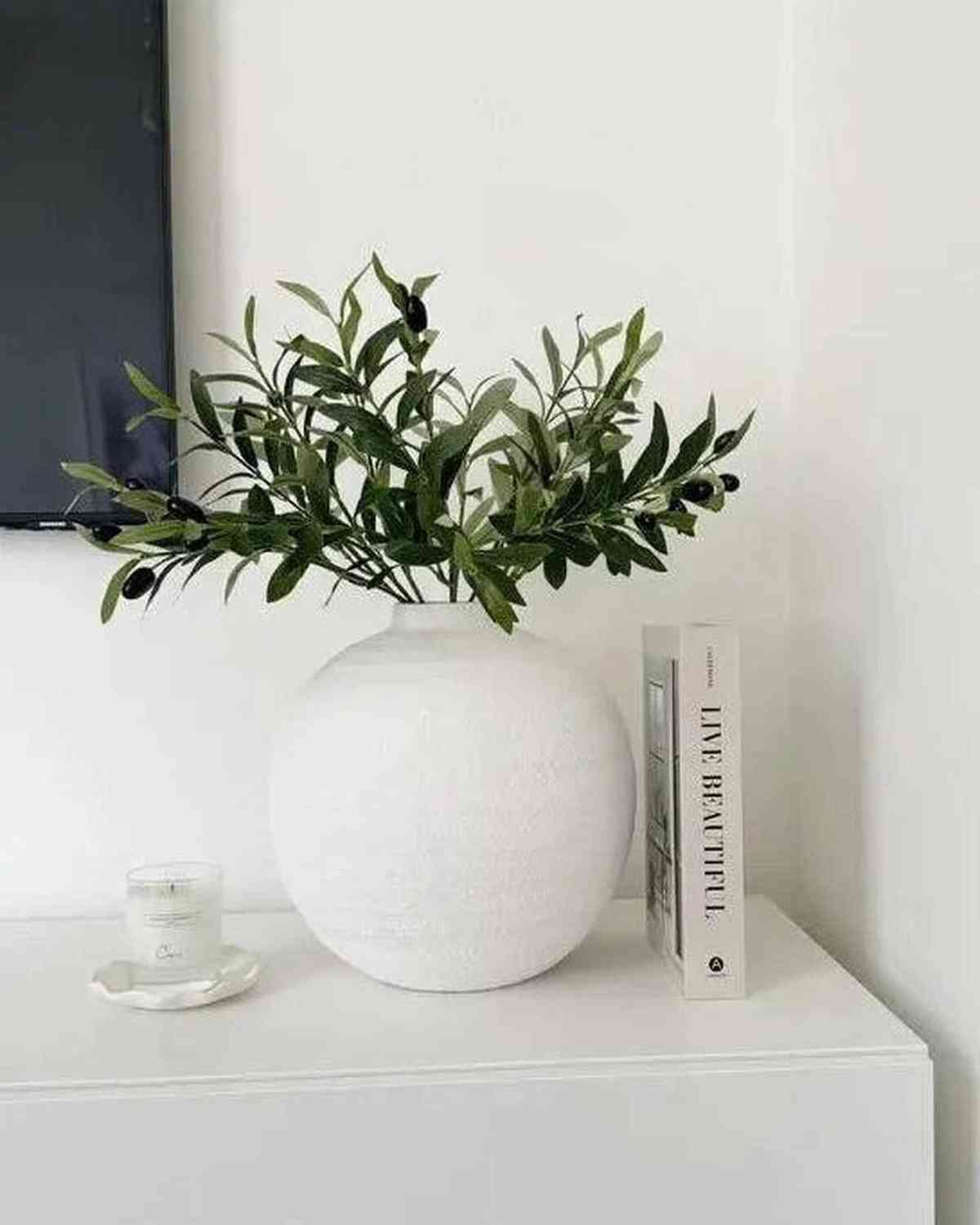 Artificial Standard Olive Stem Faux Botanical Home Decor