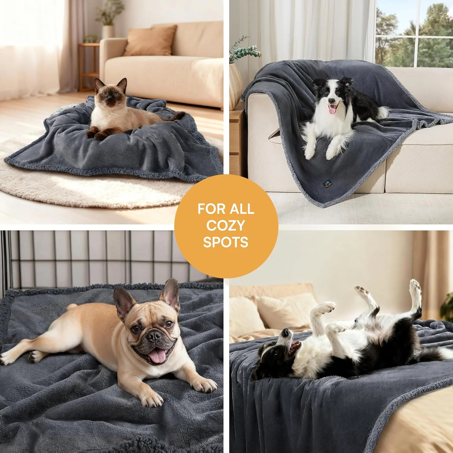 Water-Resistant Dog Throw Blanket