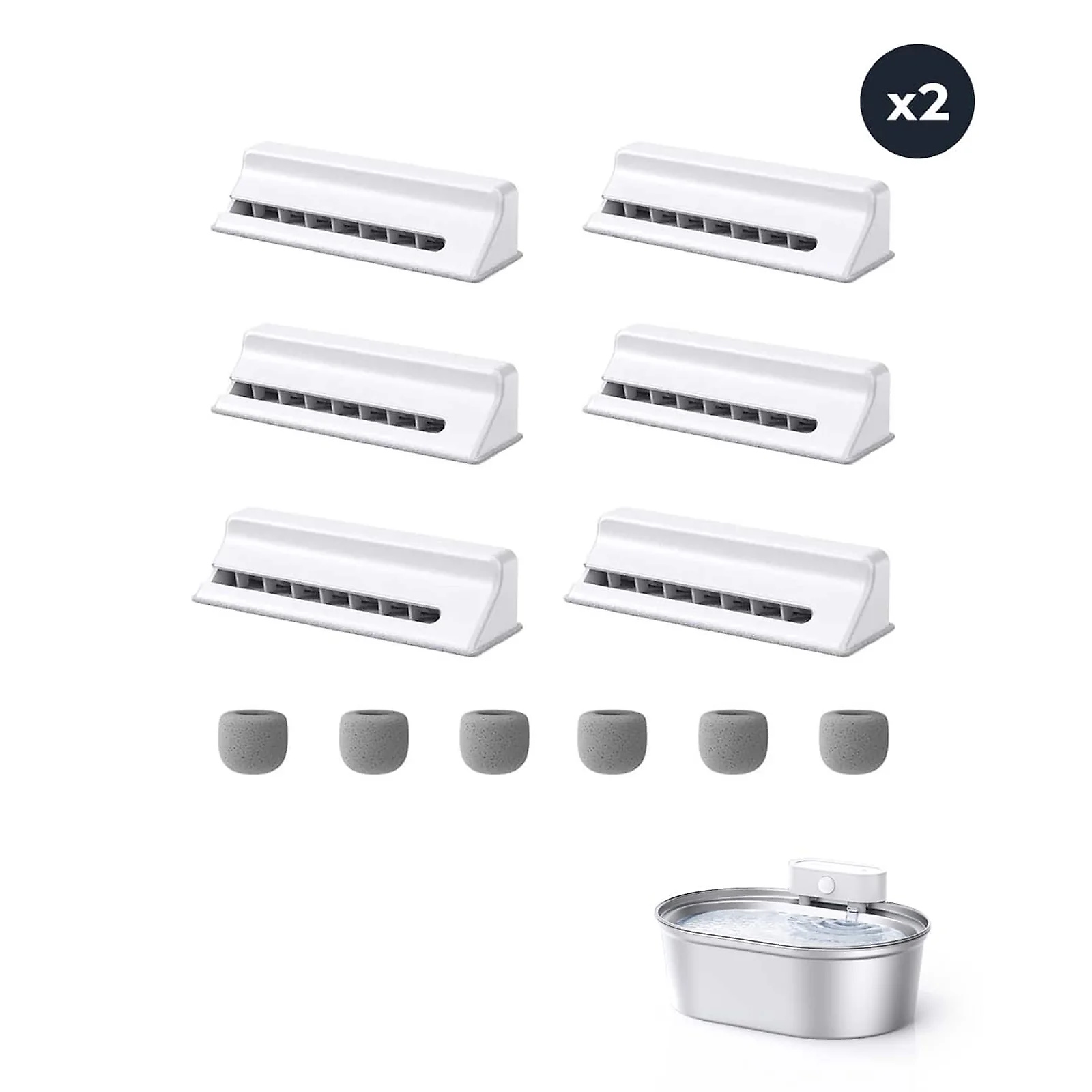 12 pcs Replacement Filter for Stainless Steel Wireless Pet Water Fountain