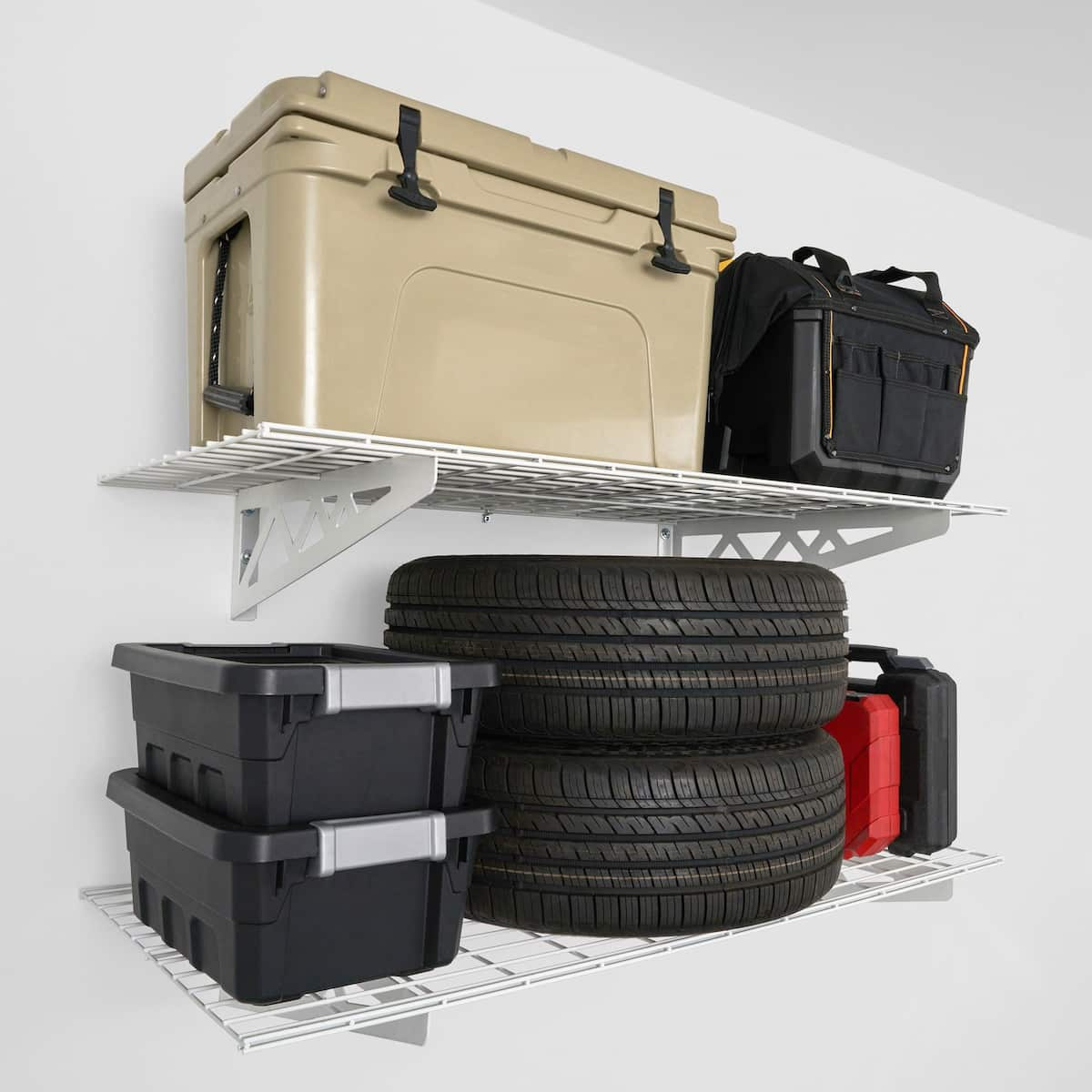 2′ x 8′ Wall Shelf (with Hooks)