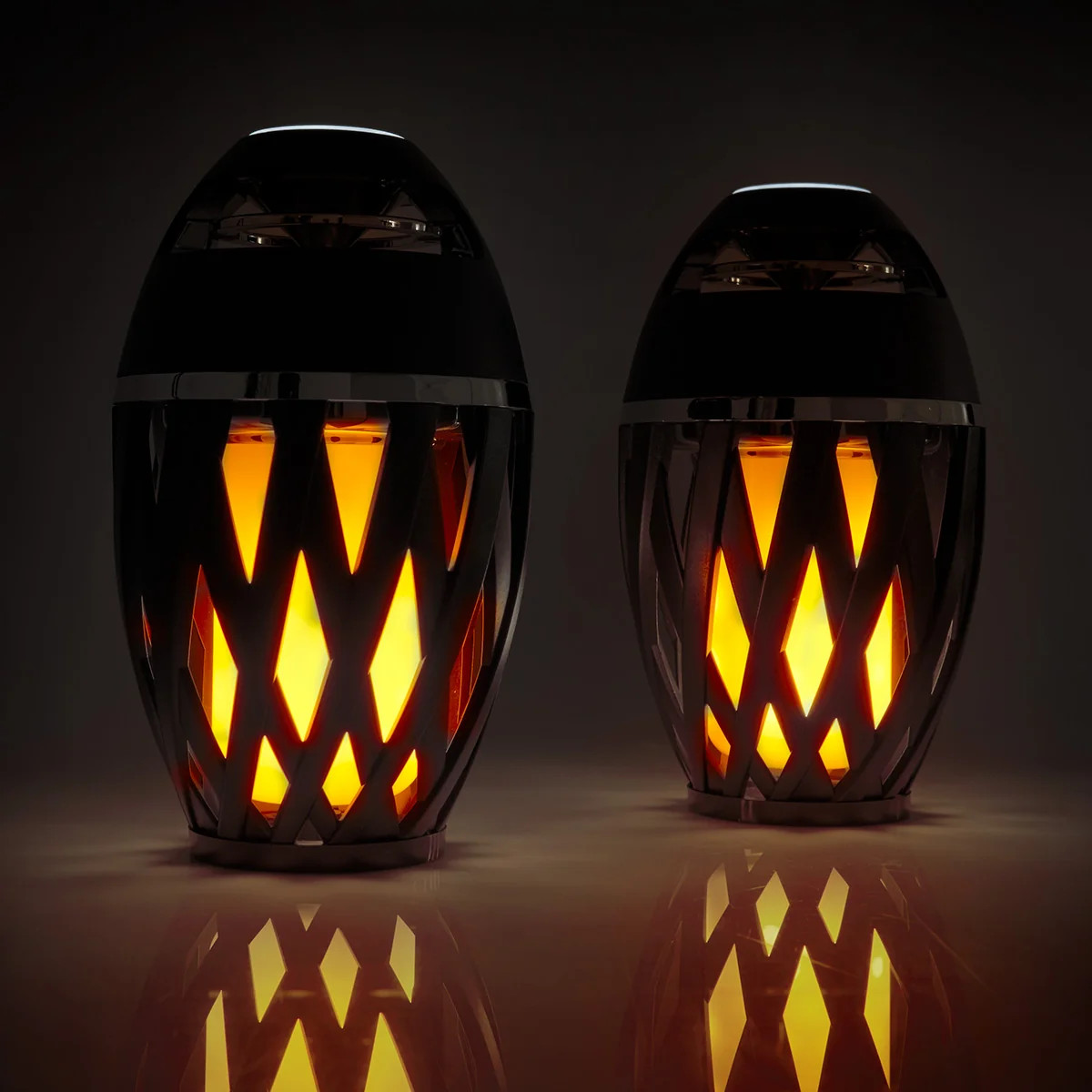 Tiki Torch Outdoor Bluetooth Speakers by Sharper Image (Set of 2)