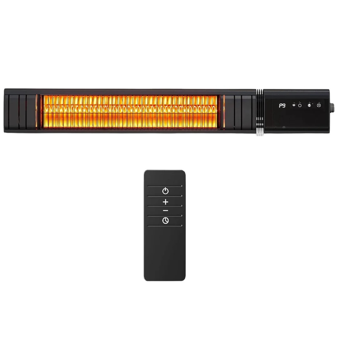 1500W Infrared Patio Heater with Wall Mount. WiFi App & Remote
