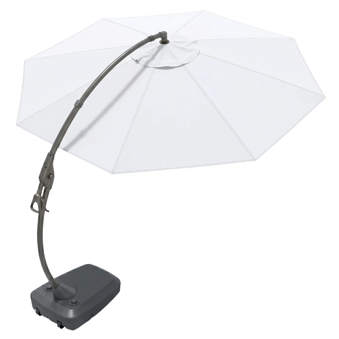12 ft Round Cantilever Patio Umbrella with Wheeled Fillable Base