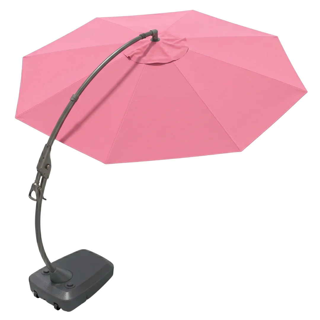 12 ft Round Cantilever Patio Umbrella with Wheeled Fillable Base
