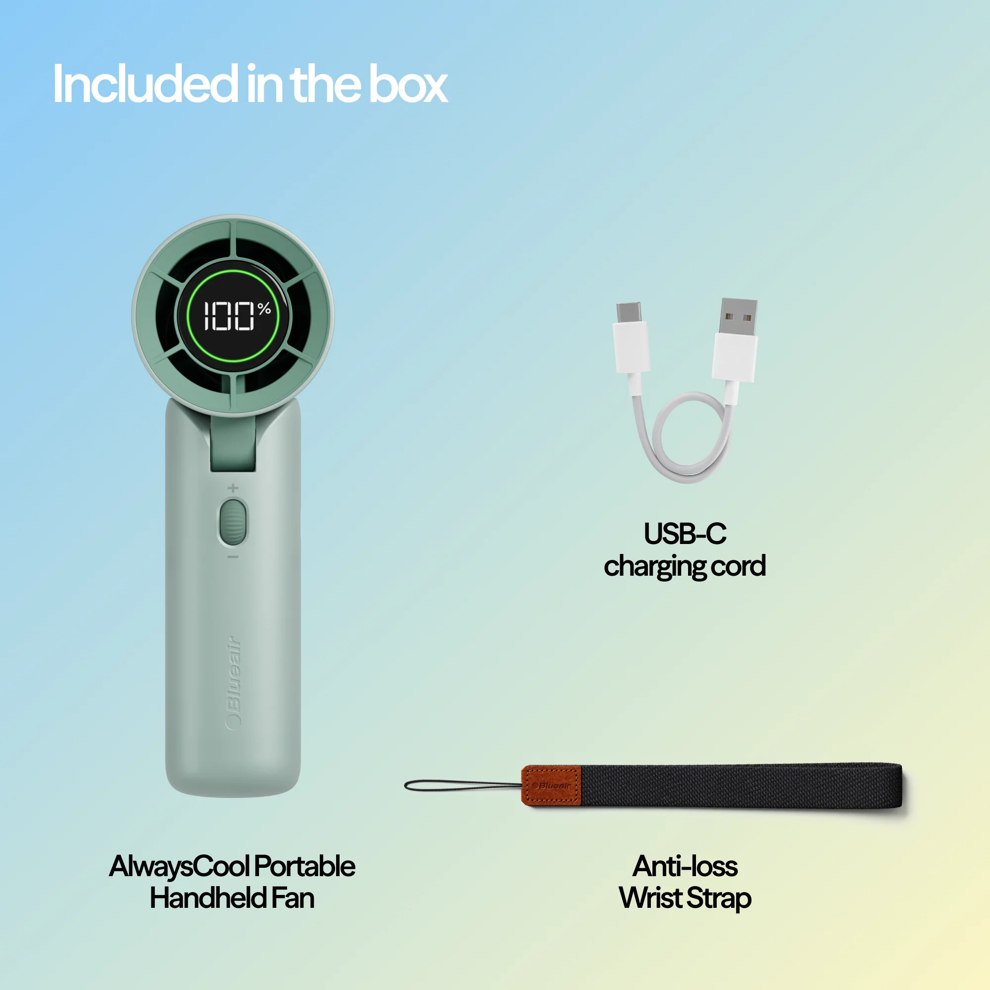 AlwaysCool Portable Handheld Fan – Arctic Sage