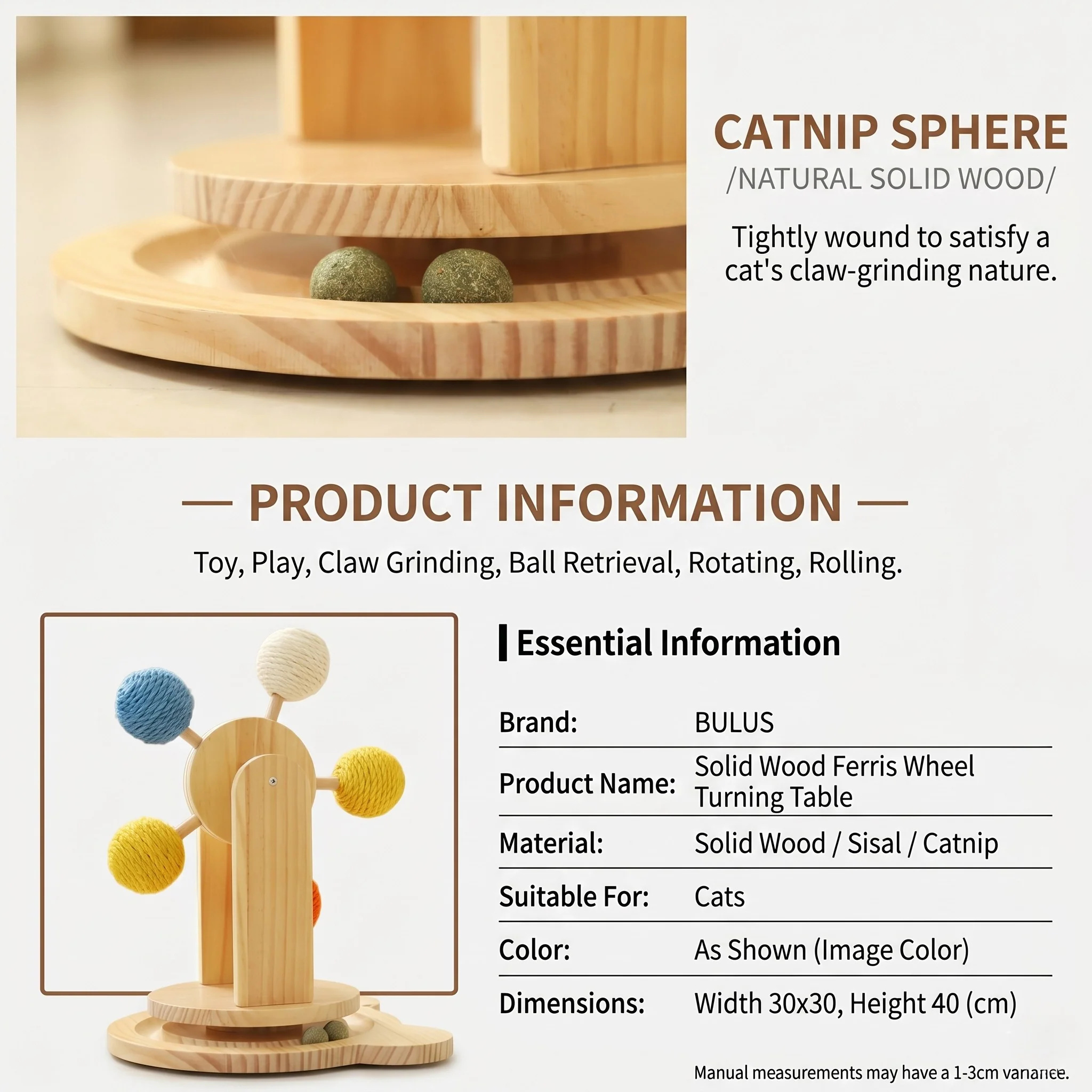Interactive Ferris Wheel Cat Scratcher