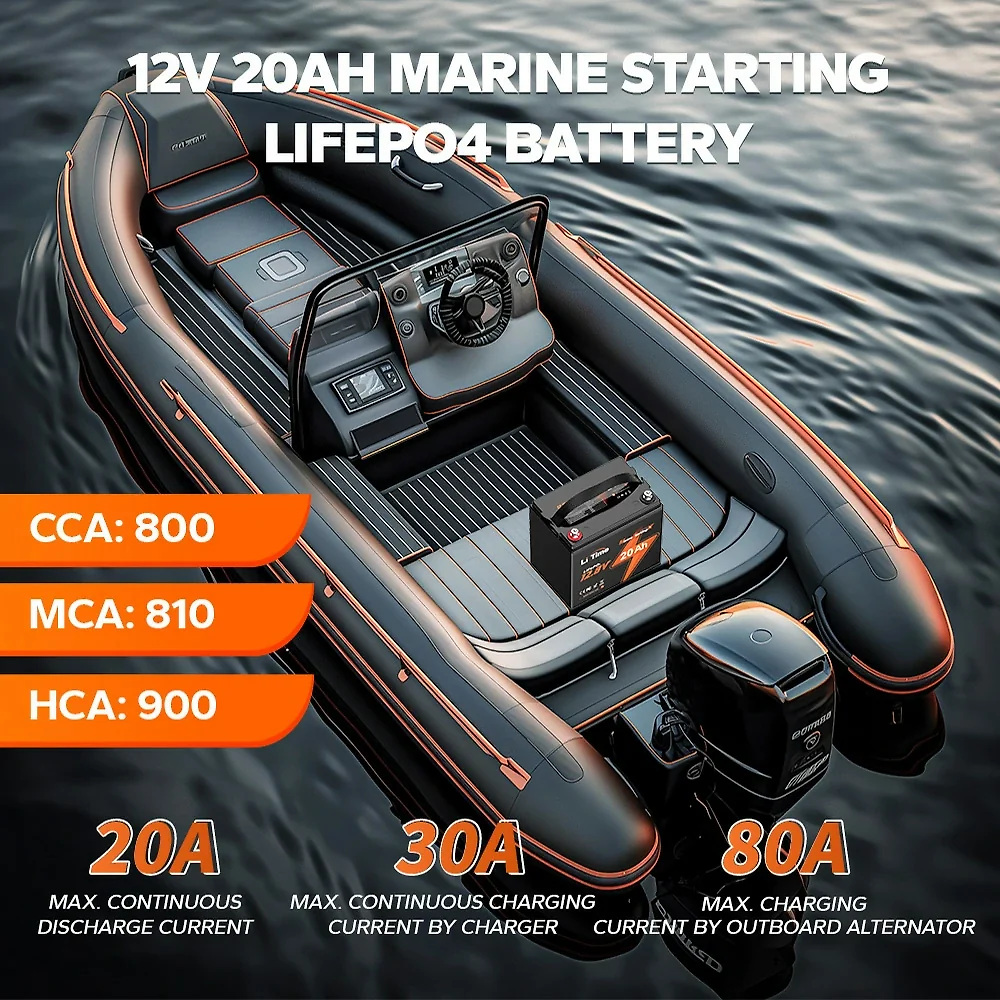 LiTime 12V 20Ah 800 CCA Marine Starting Lithium Battery