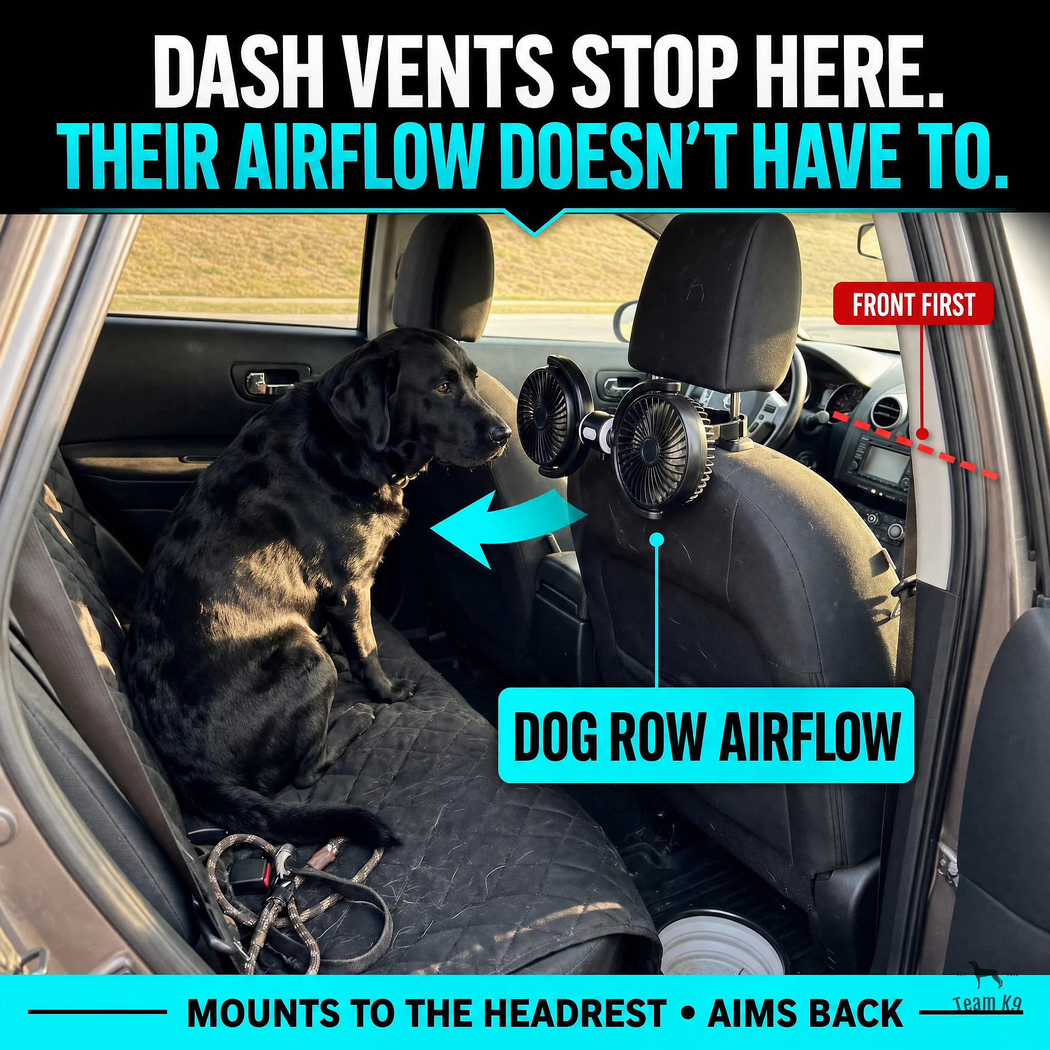 Team K9® Backseat Dog Cooling Fans (USB-A)