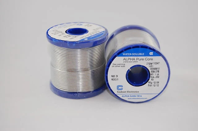 Alpha 110347. Sn63/Pb37 P3 PureCore Water-Soluble .032 Diameter Solder Wire. 1-lb. Spool