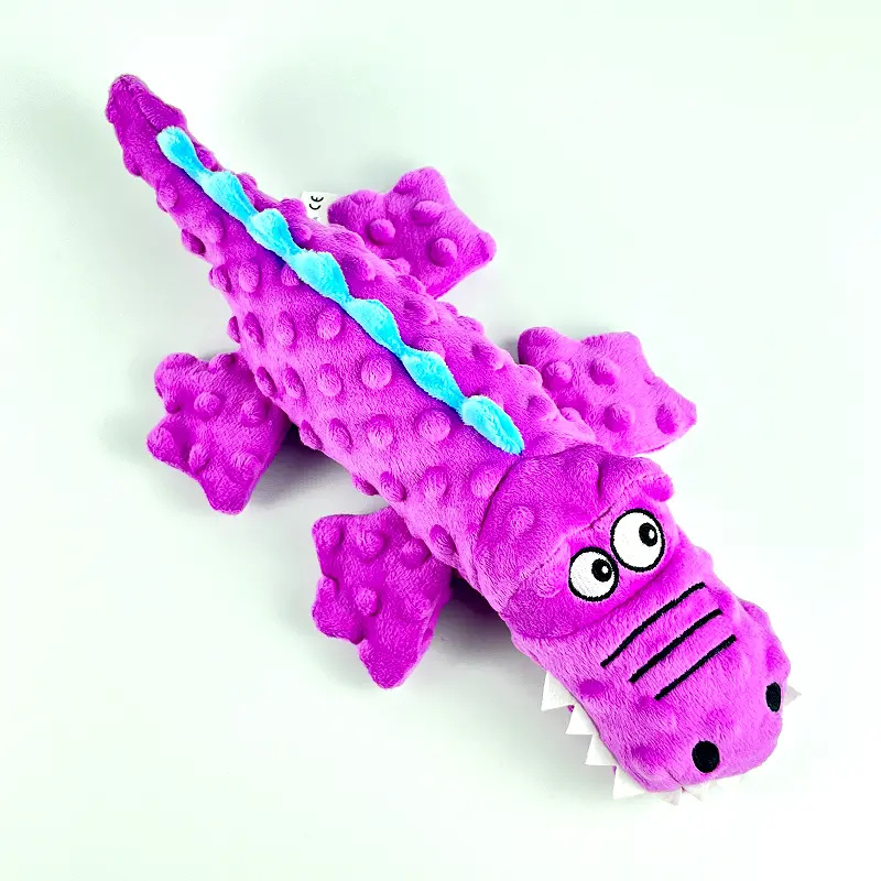 Squeaky crocodile plush for aggressive chewers π