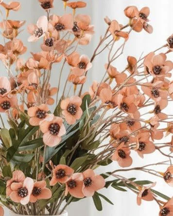 Artificial Orange Daisy Flower Stem Faux Botanical Home Decor