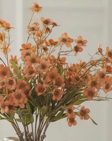 Artificial Orange Daisy Flower Stem Faux Botanical Home Decor